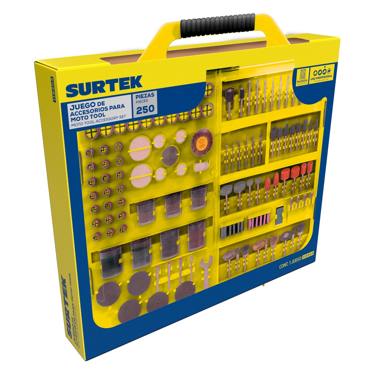 Juego de accesorios para moto tool, 250 piezas Surtek - Imagen 2