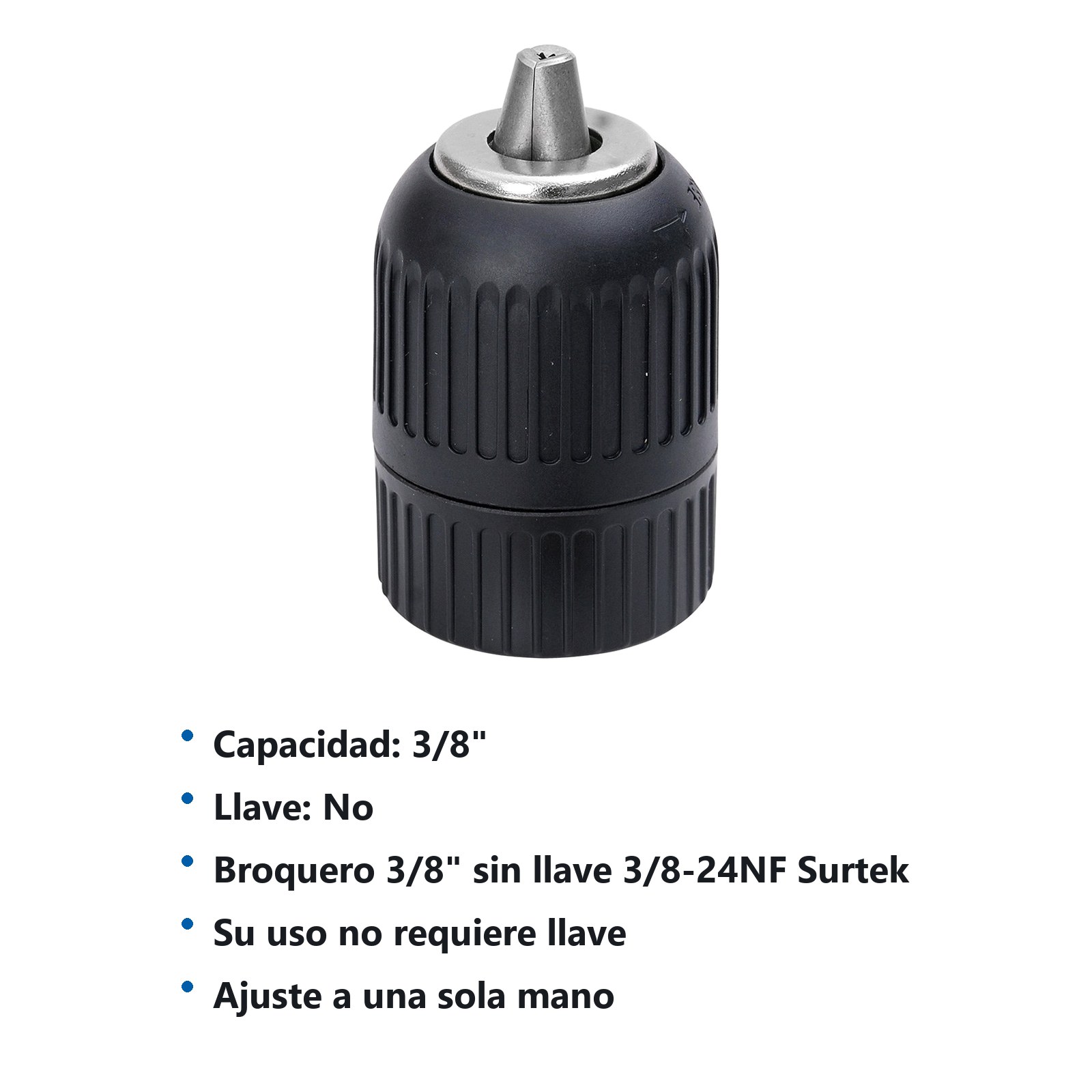 Broquero 3/8", rosca 3/8" - 24 NF sin llave Surtek - Imagen 2