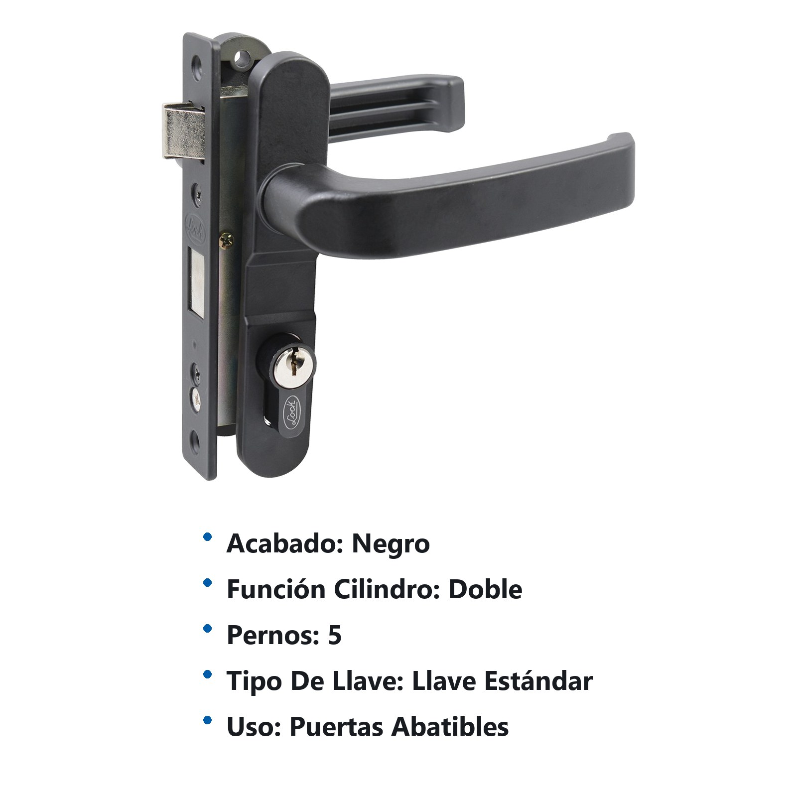 Cerradura Euro para puerta de aluminio función doble, negro, llave estándar Lock - Imagen 2