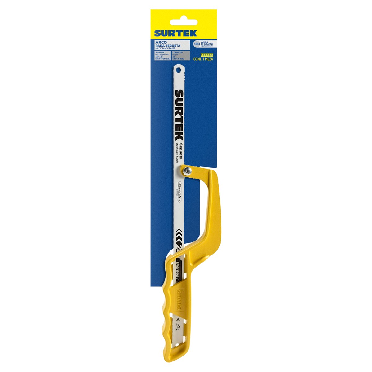 Mini arco de segueta ergonómico con mango de aluminio 10" y 12", 12" Surtek - Imagen 2