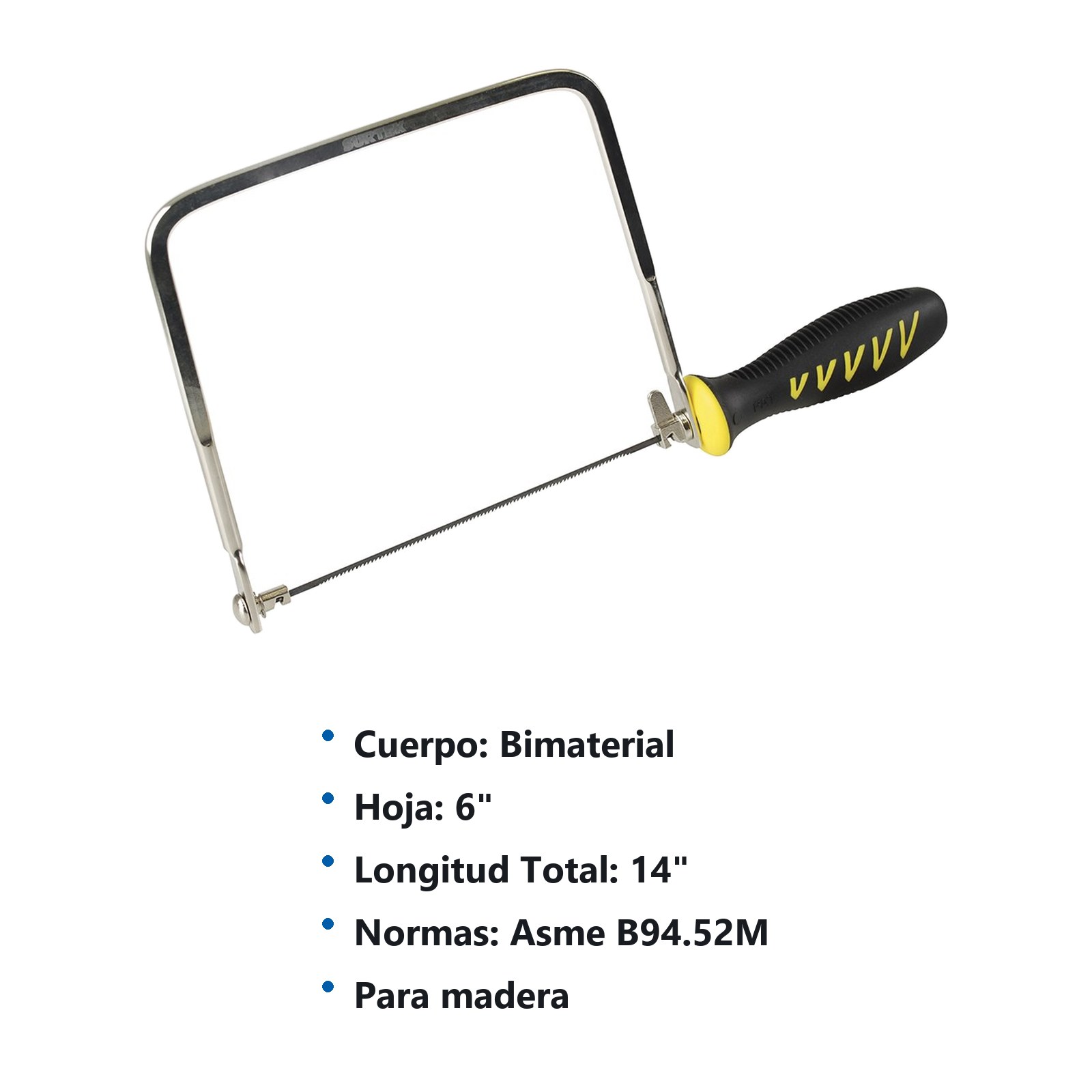 Arco calador con mango bimaterial antiderrapante 6" Surtek - Imagen 3