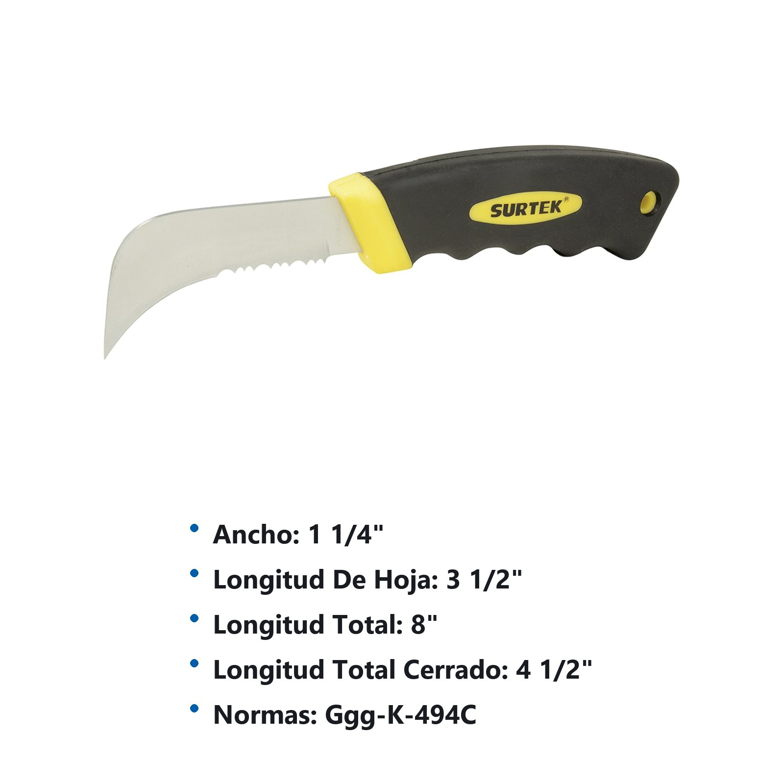 Cuchillo de acero inoxidables con mango bimaterial de 8", para linóleo Surtek - Imagen 3
