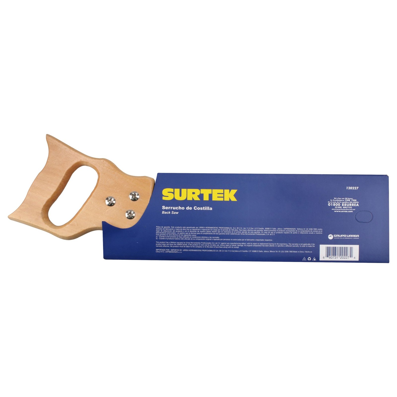 Serrucho con mango de madera de costilla de 12" Surtek - Imagen 3
