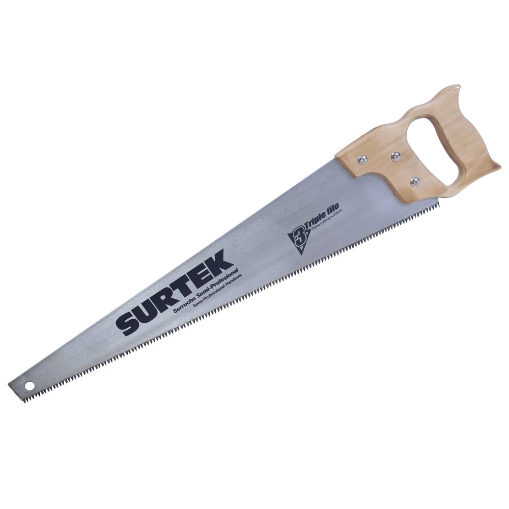 Serrucho triple filo con mango de madera de 26" Surtek