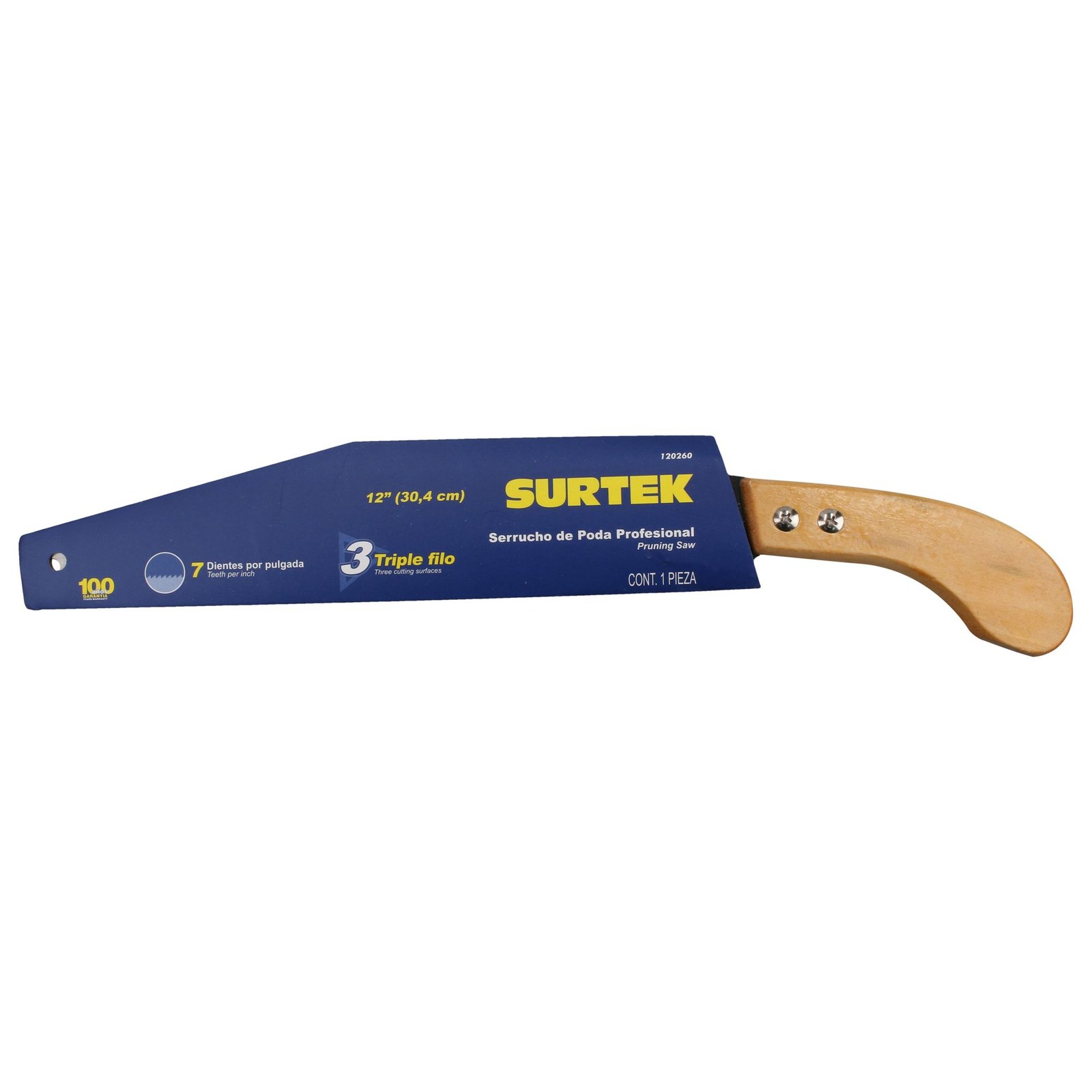 Serrucho de poda con mango de madera curvo 12" Surtek - Imagen 4