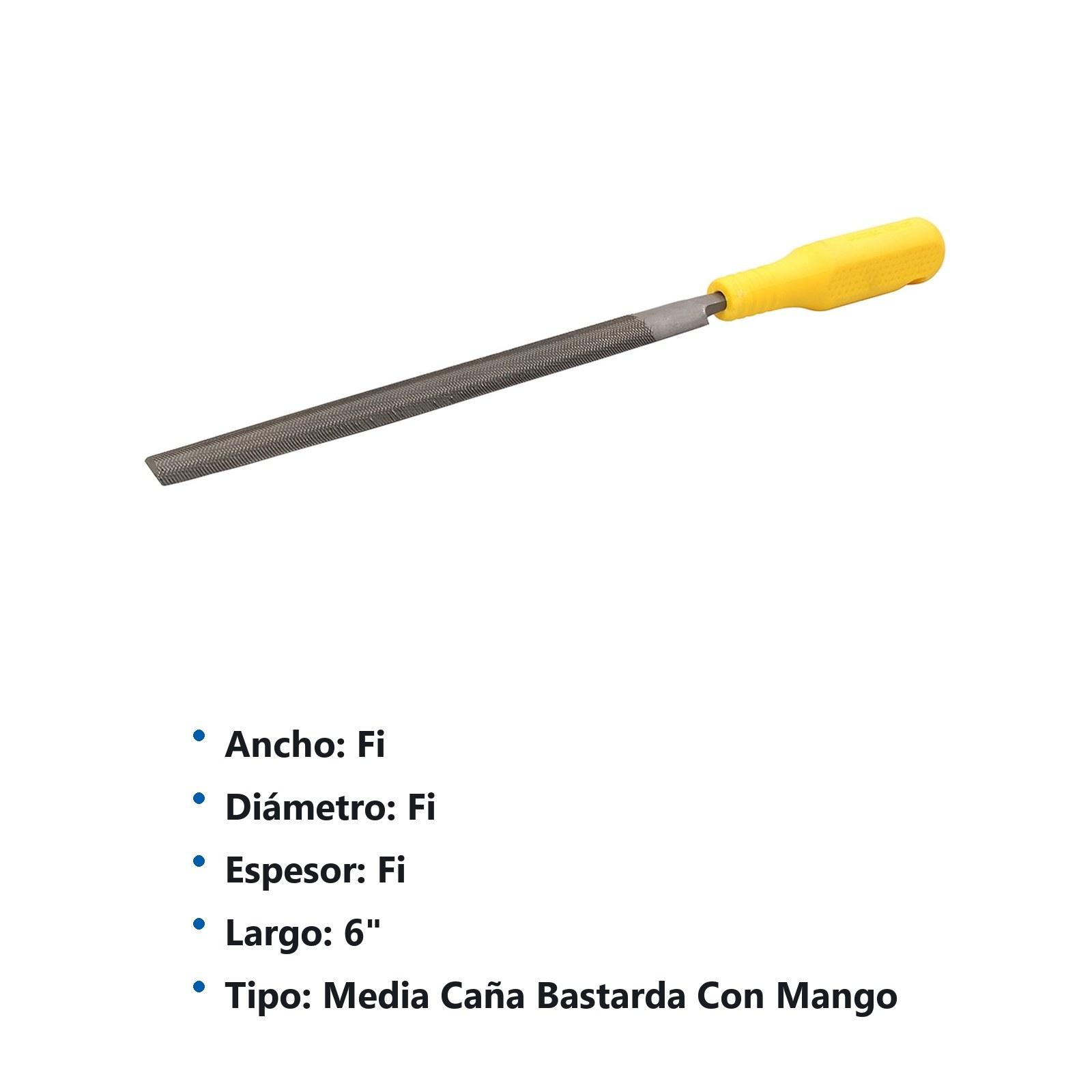 Lima media caña bastarda con mango plástico 6" Surtek - Imagen 3
