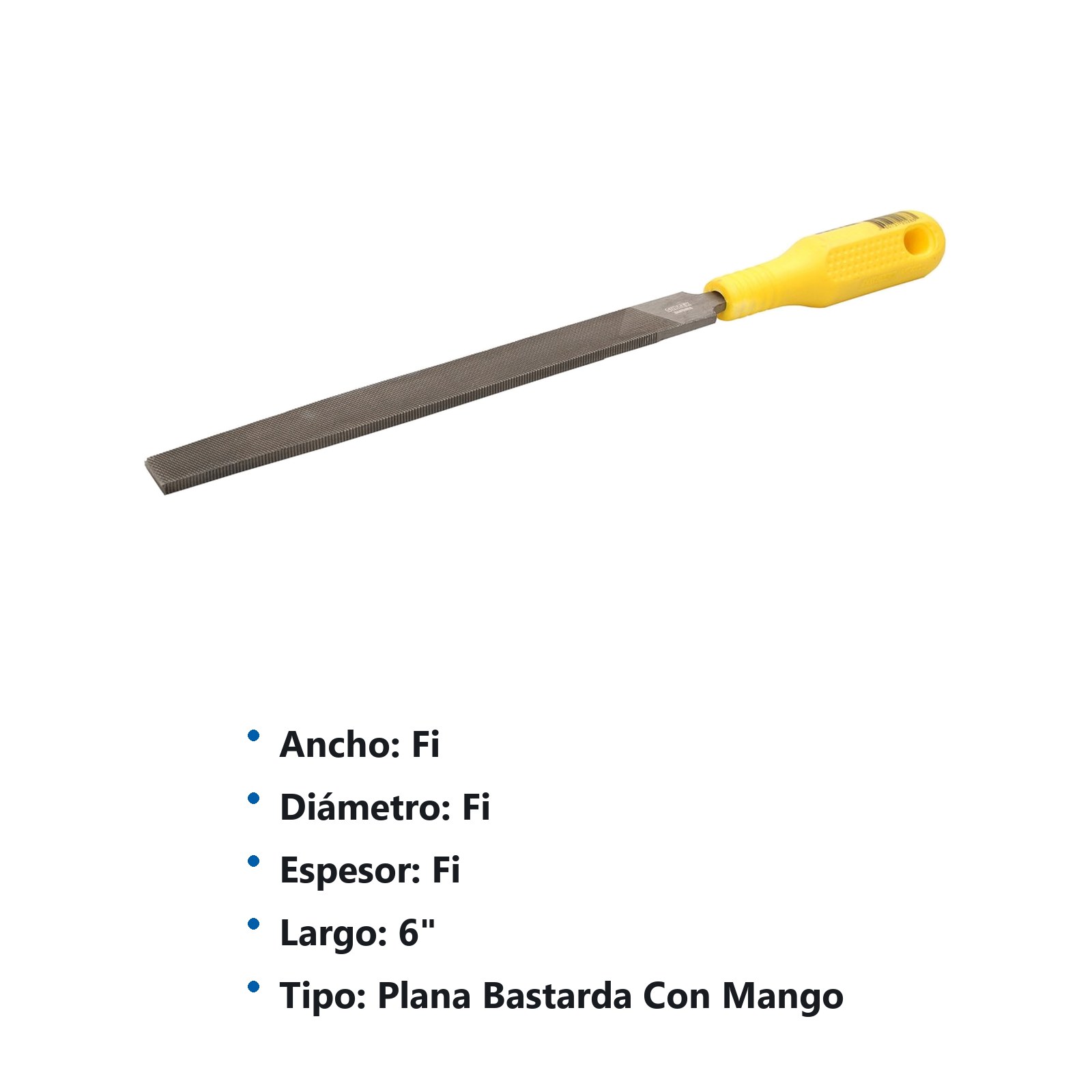 Lima plana con mango plástico 6" Surtek - Imagen 3