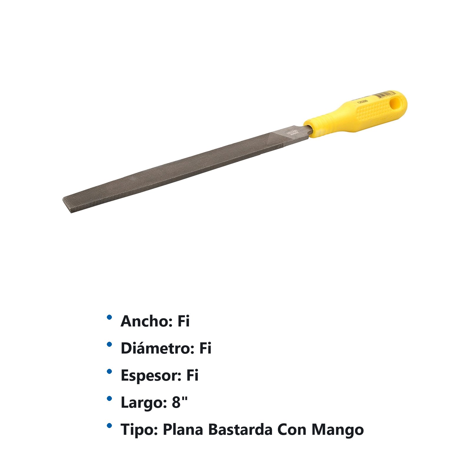 Lima plana con mango plástico 8" Surtek - Imagen 3