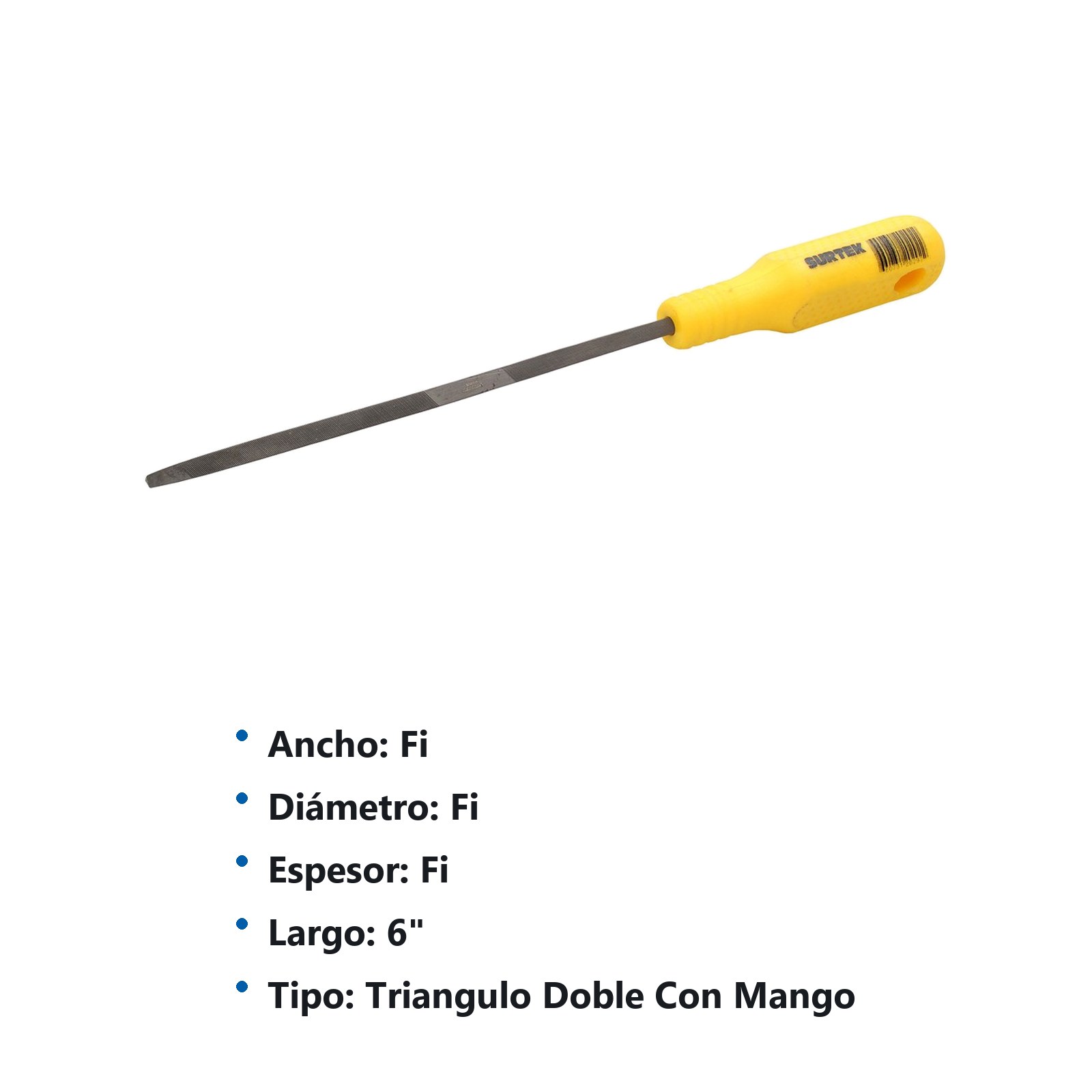 Lima triangular doble con mango plástico 6" Surtek - Imagen 3