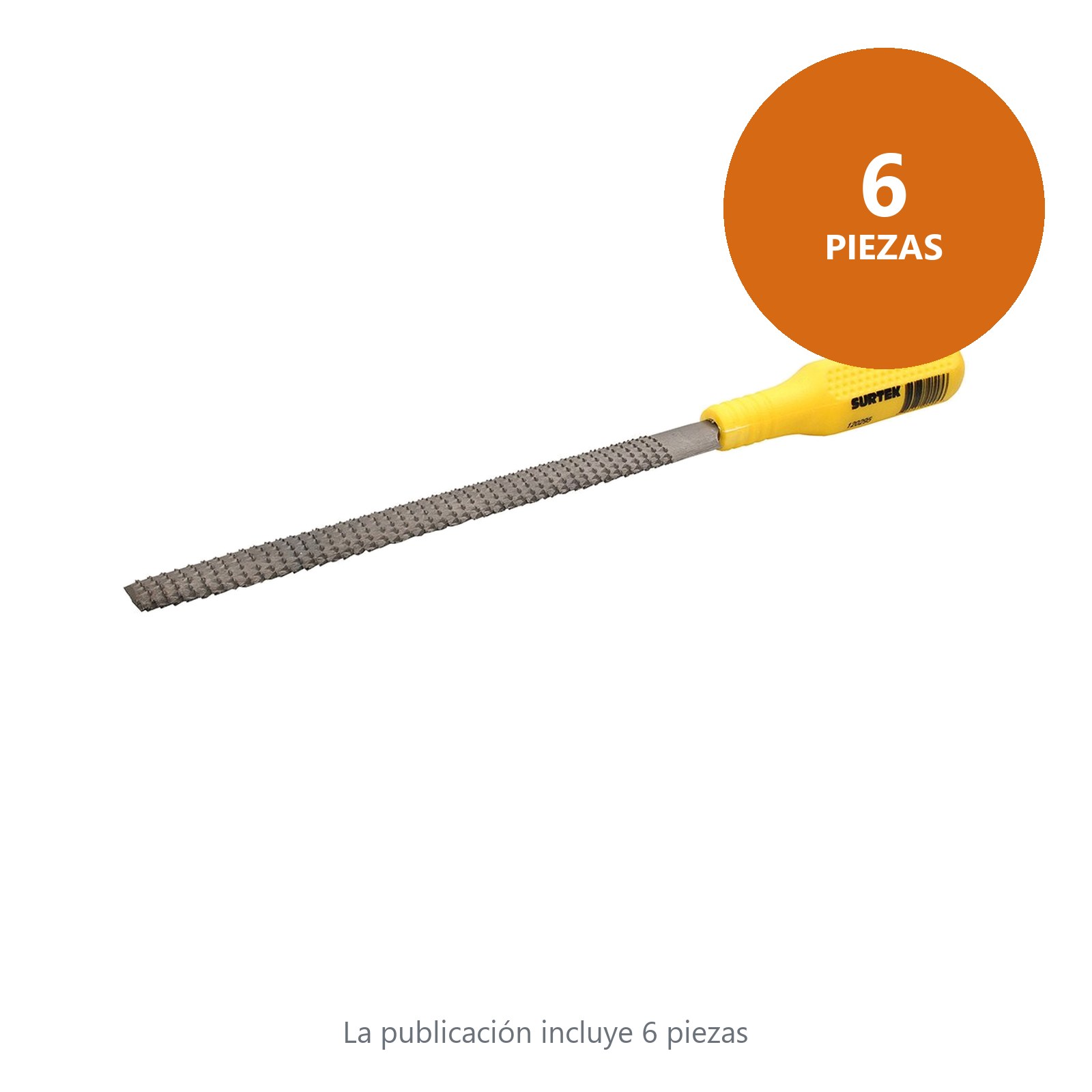 Lima media caña escofina con mango plástico 8" Surtek - Imagen 2