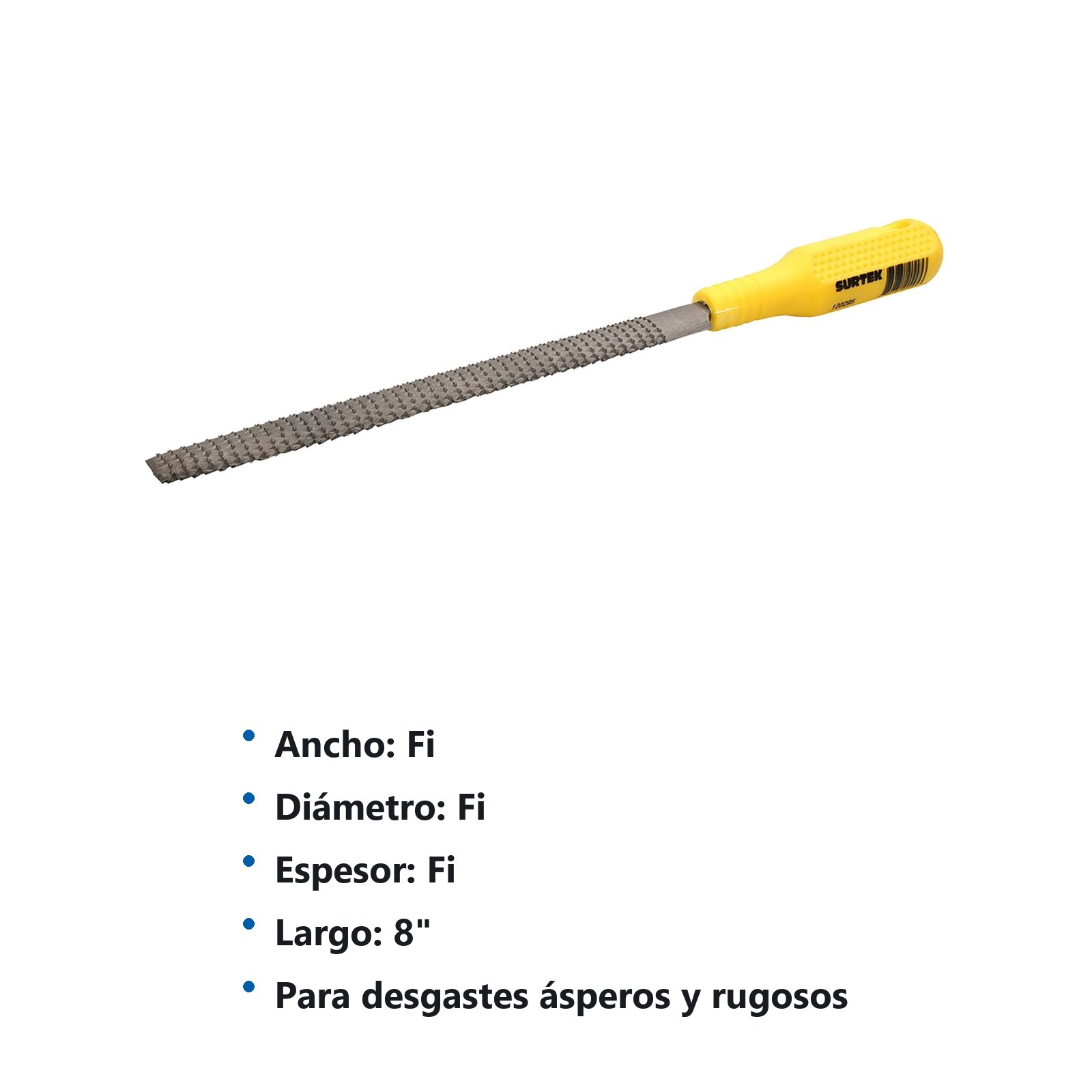 Lima media caña escofina con mango plástico 8" Surtek - Imagen 3