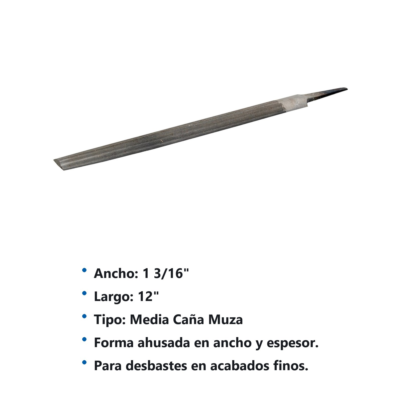 Lima media caña muza 12" Surtek - Imagen 3