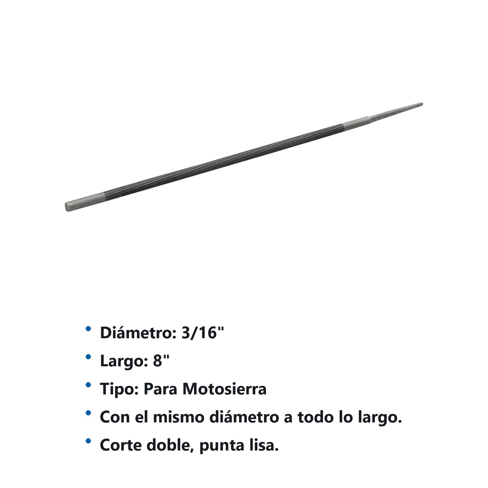 Lima para motosierra 3/16" x 8" Surtek - Imagen 3