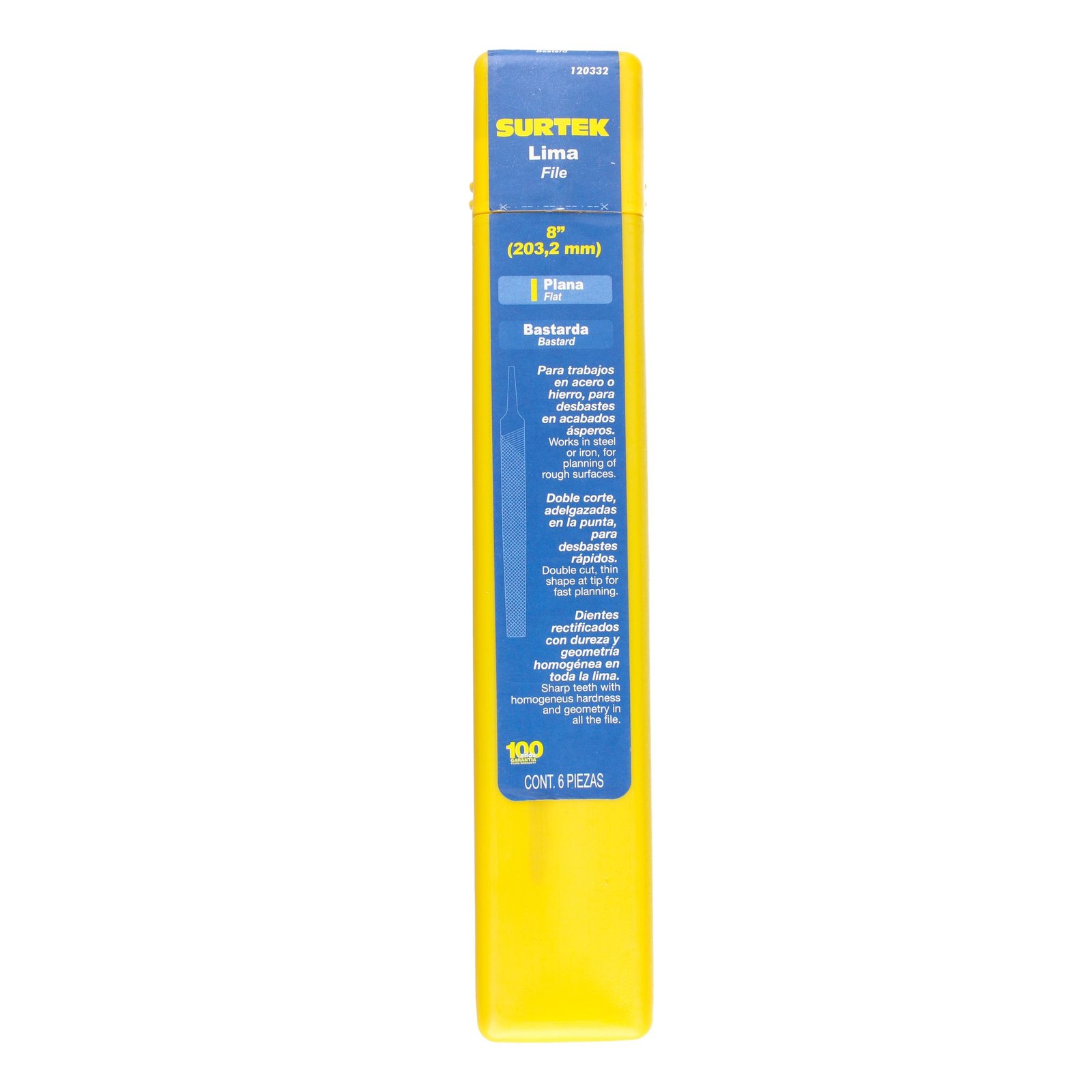 Lima plana bastarda 8" Surtek - Imagen 2