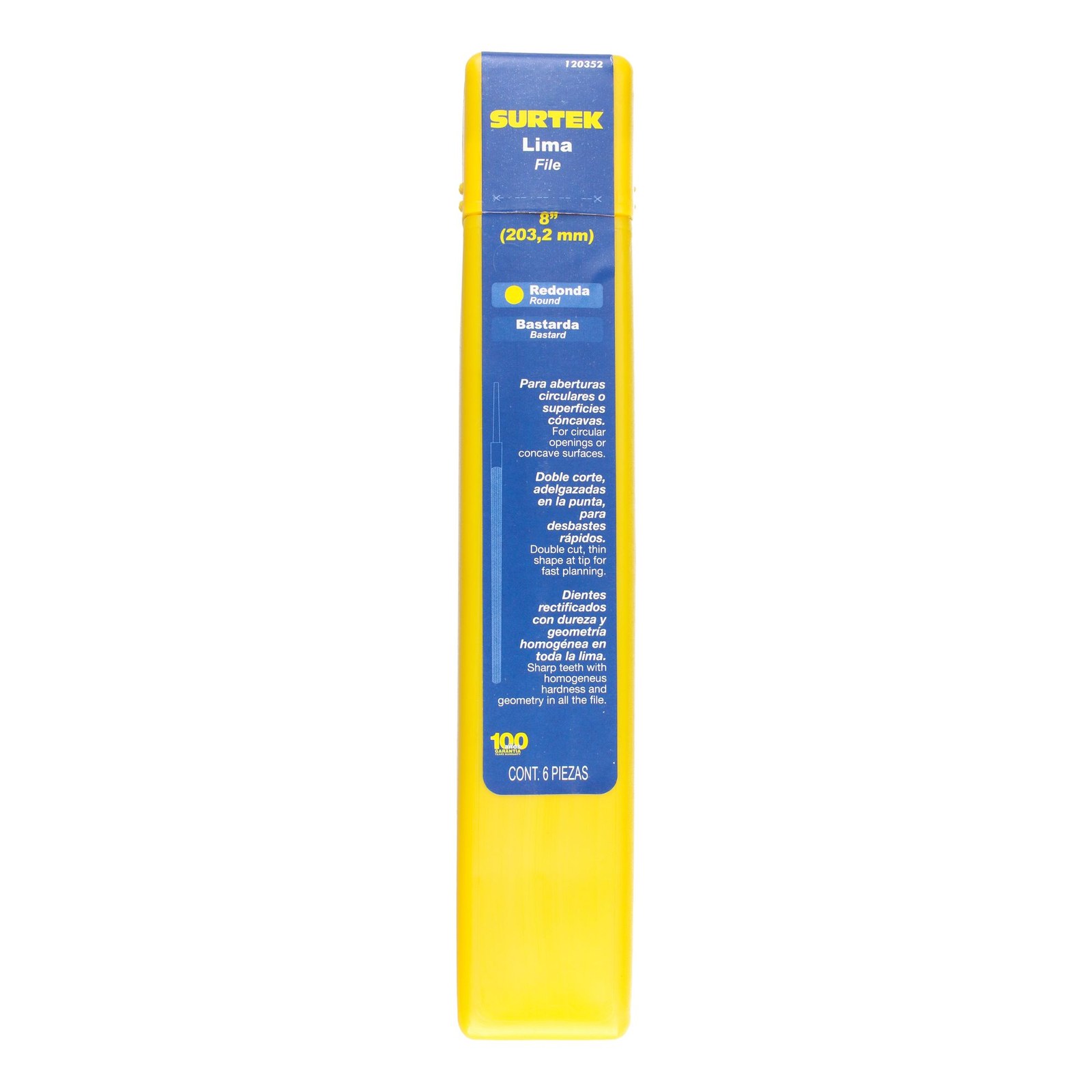 Lima redonda bastarda 8" Surtek - Imagen 2