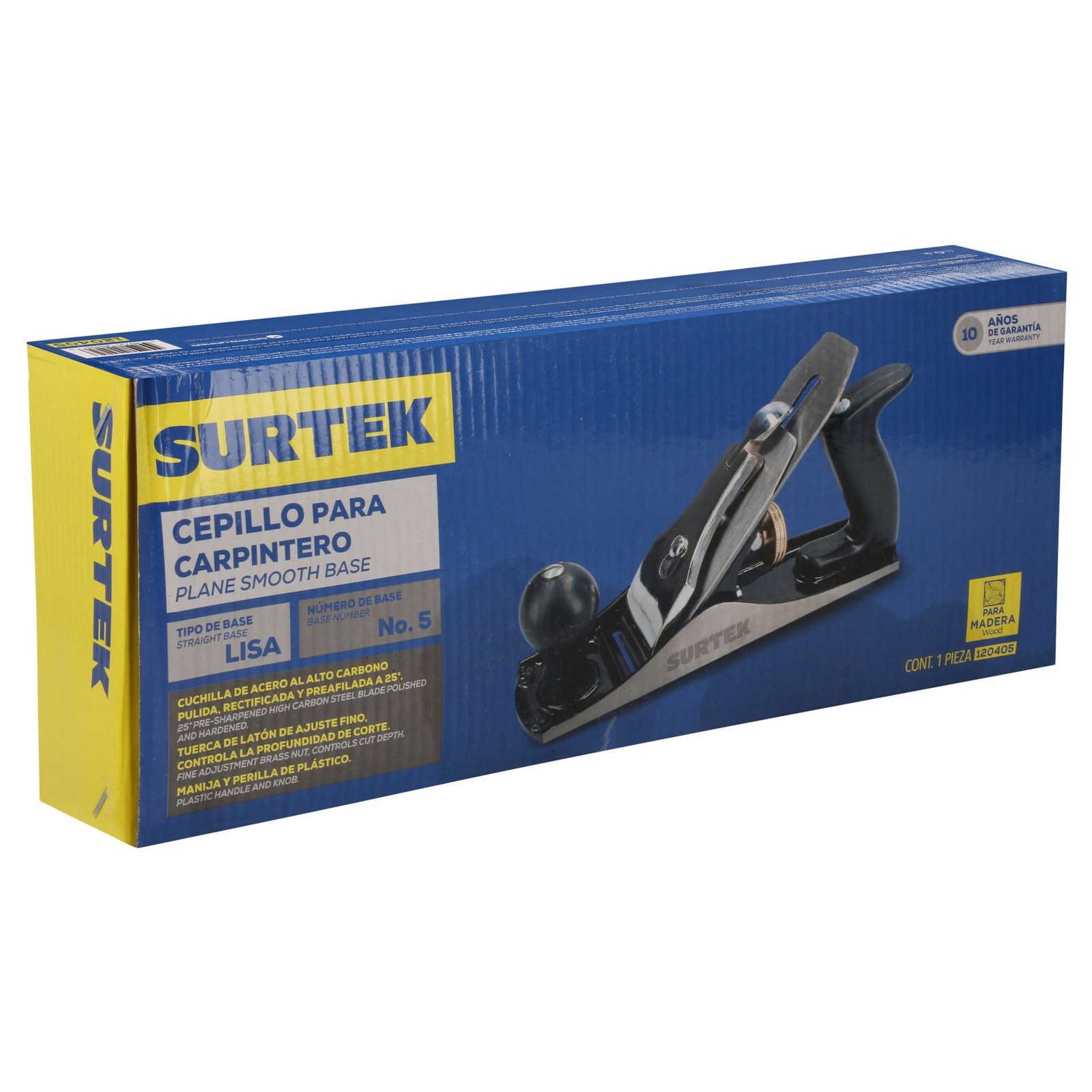 Cepillo para carpintero de madera base lisa #5 Surtek - Imagen 2