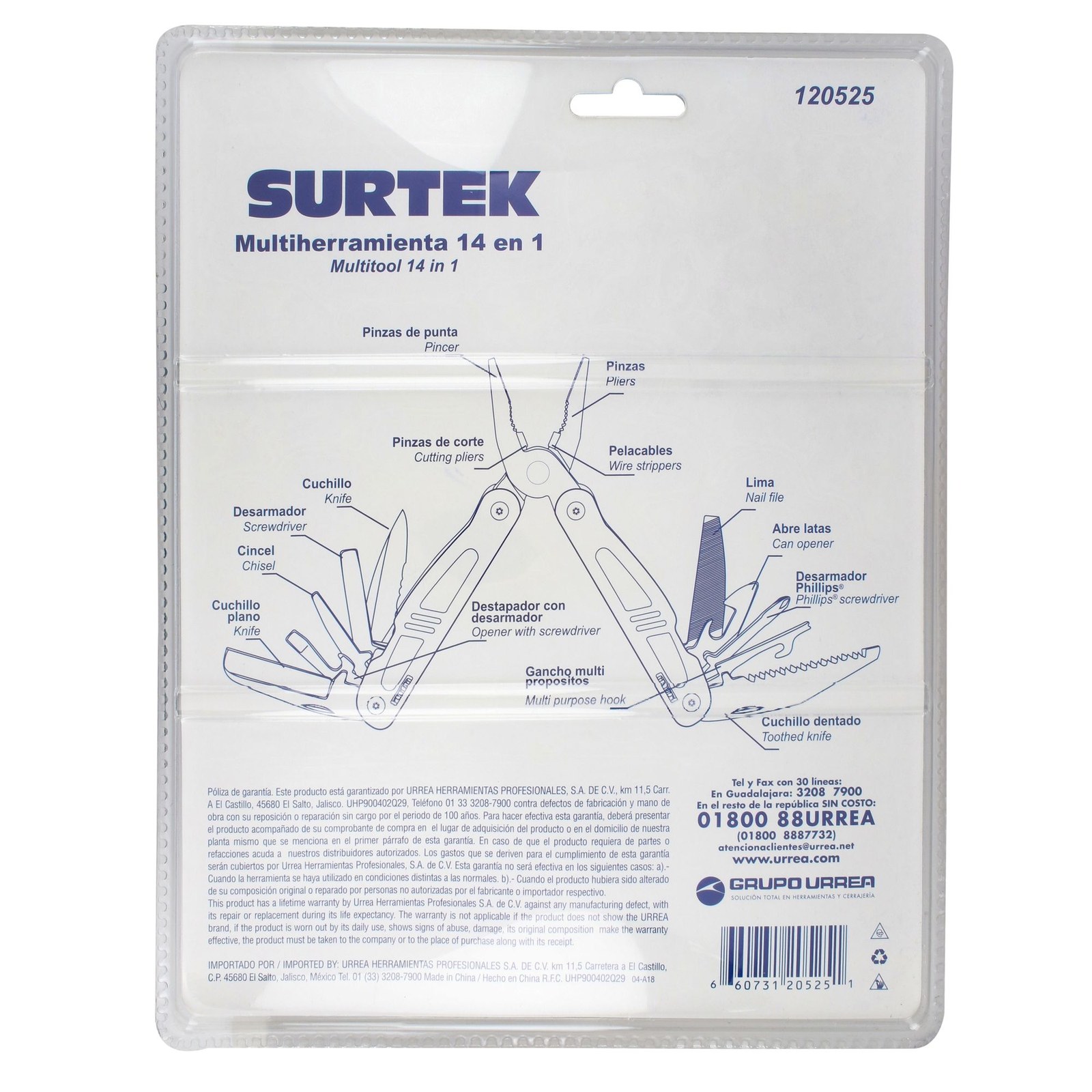 Pinza multiherramienta 14 en 1 Surtek - Imagen 4
