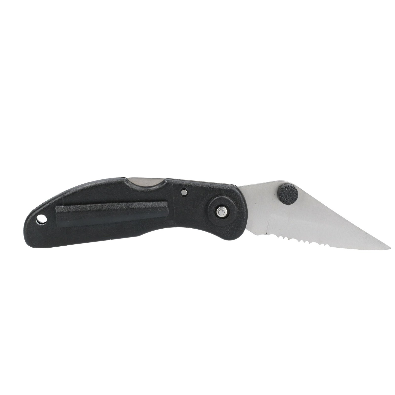 Navaja abatible de acero inoxidable con mango de plástico hoja dentada de 2-3/4" Surtek - Imagen 4