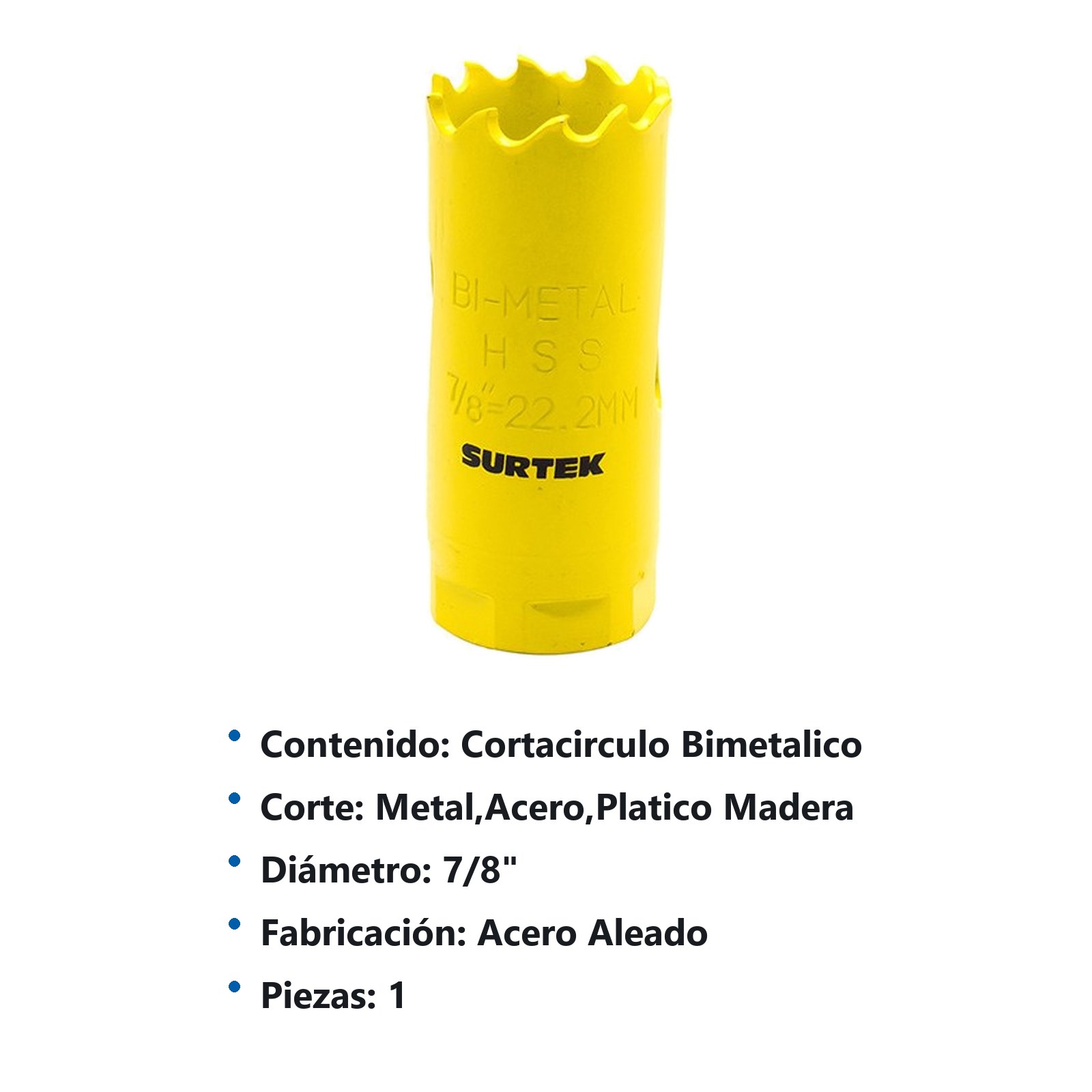 Cortacírculos bimetálico 7/8" Surtek - Imagen 3