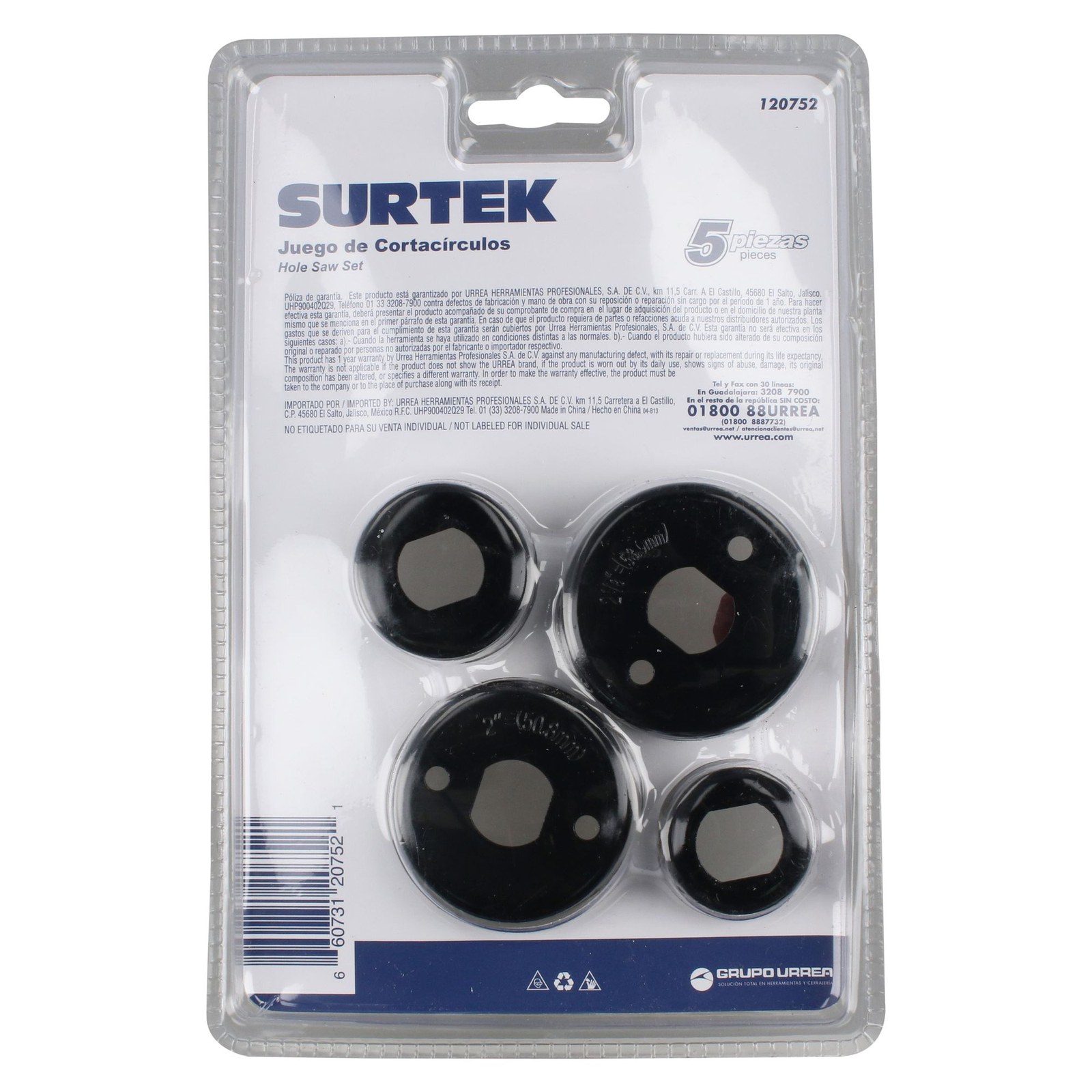 Juego de sierras cortacírculos, 5 piezas Surtek - Imagen 4