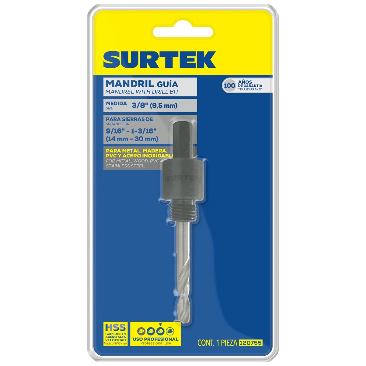 Mandril guía zanco 3/8" Surtek - Imagen 2