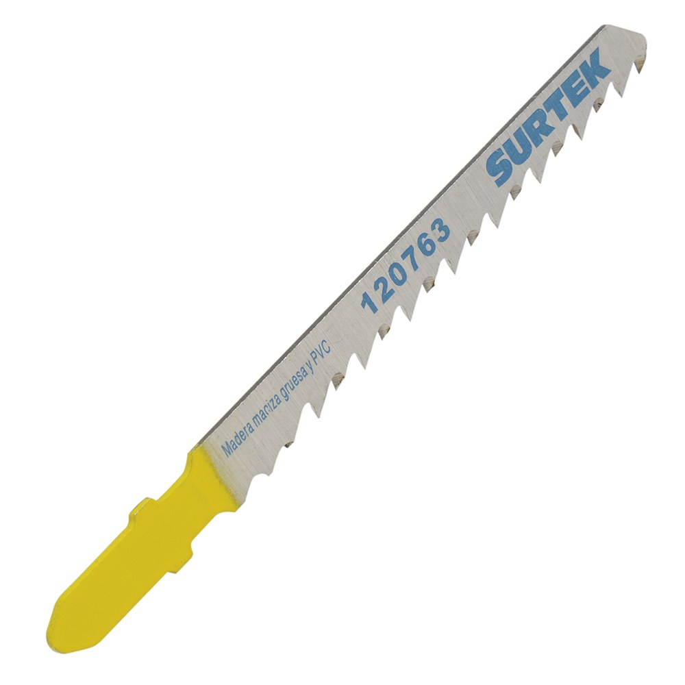 Segueta para sierra caladora zanco tipo T para corte recto, acabado grueso, 100 mm, 6dpp Surtek