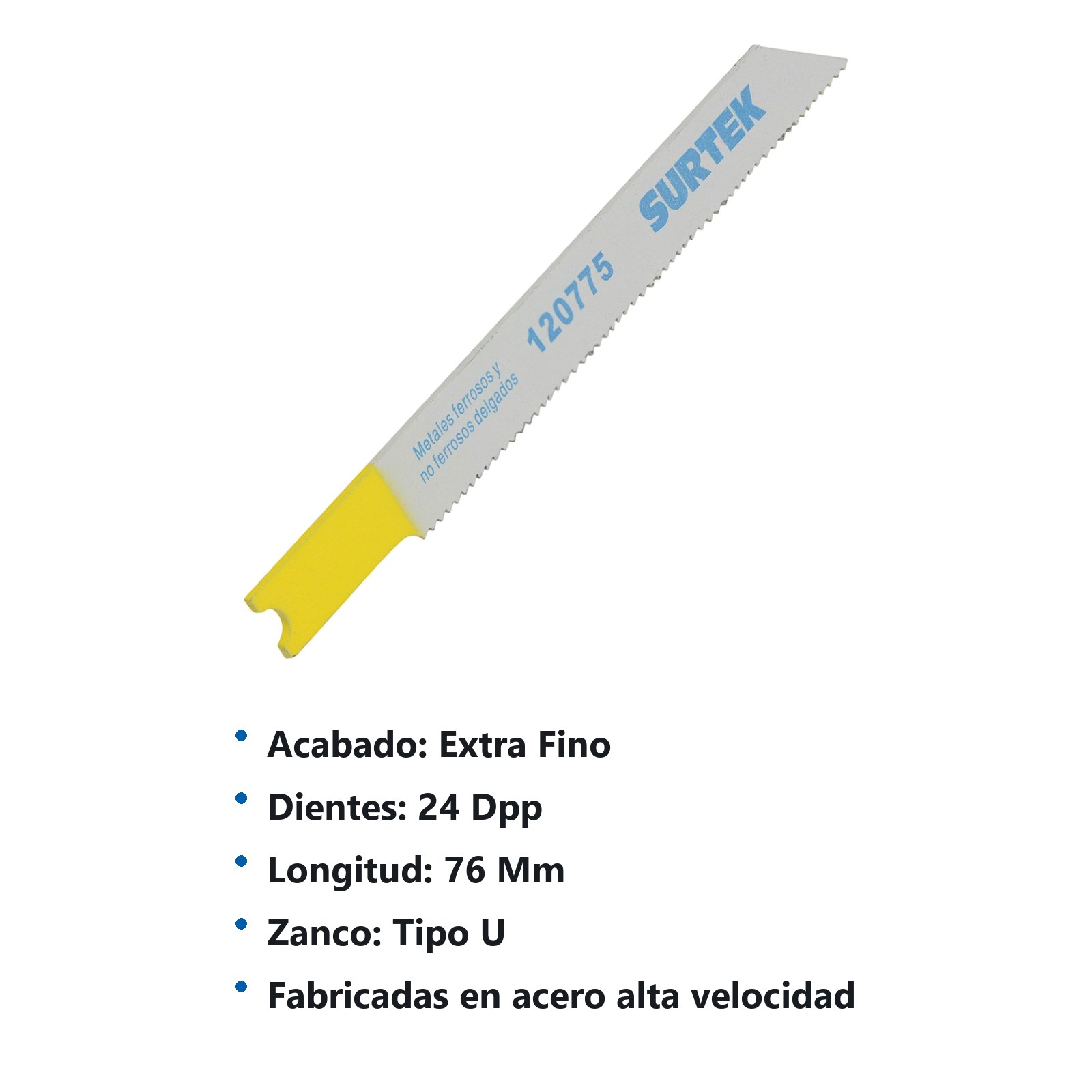 Segueta para sierra caladora 24 DPP, extra fino, zanco U, 5 piezas Surtek - Imagen 3