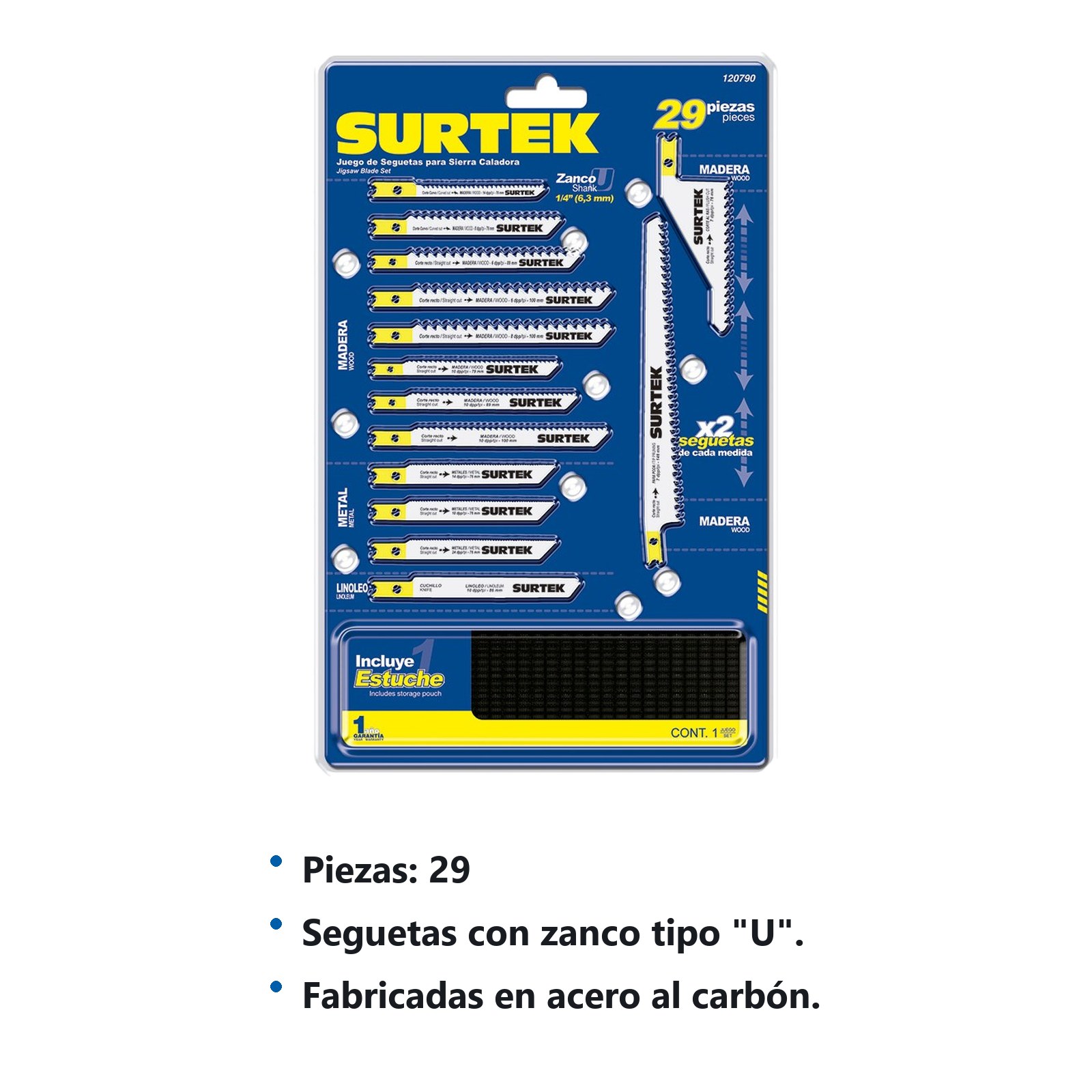 Juego de seguetas para sierra caladora, 29 piezas Surtek - Imagen 3