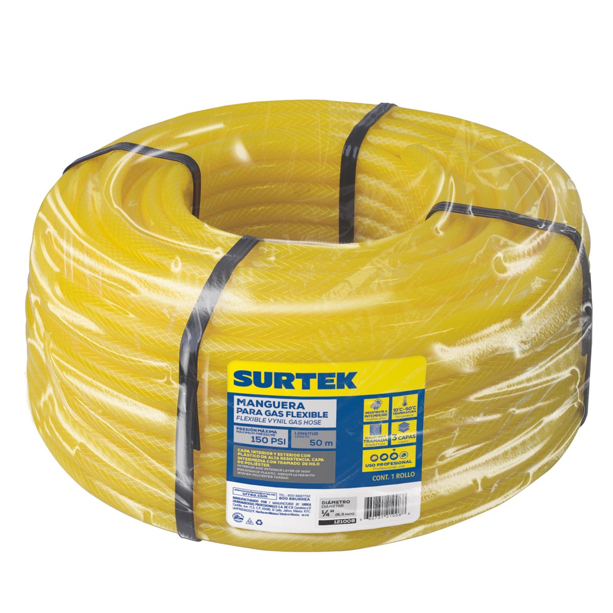 Manguera para gas en rollo 1/4", 50 m Surtek - Imagen 2