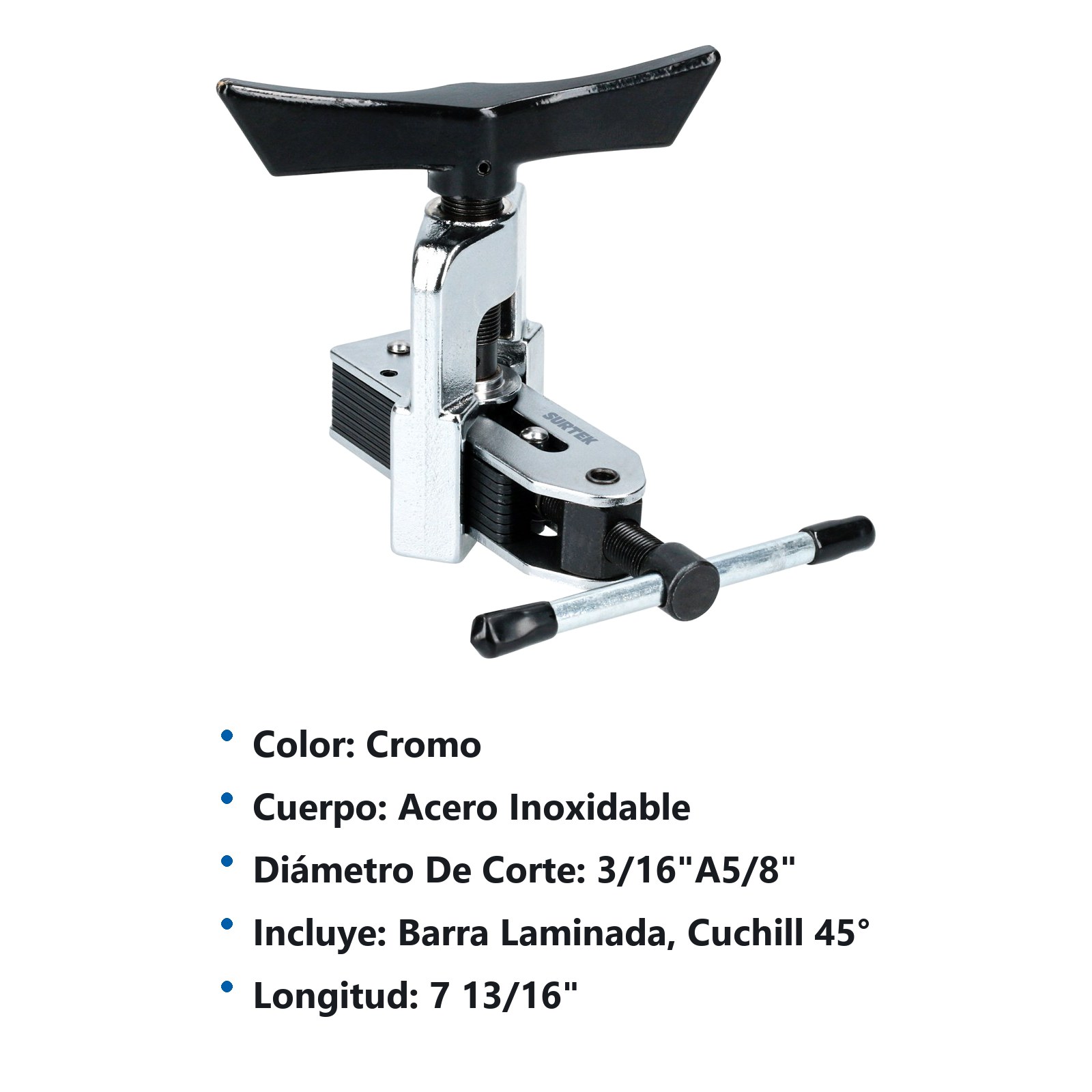 Avellanador con prensa ajustable de 3/16" a 5/8" Surtek - Imagen 3
