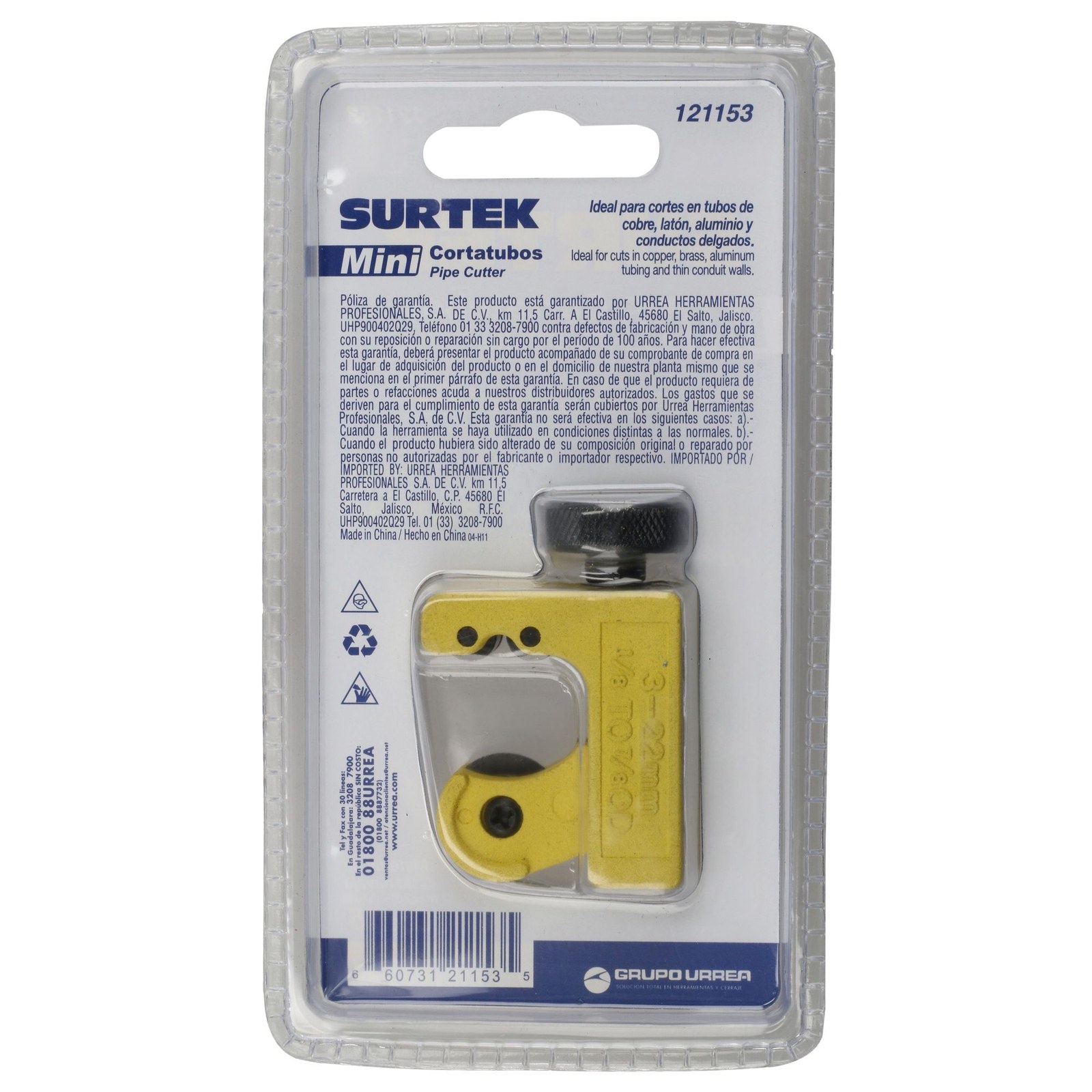 Mini cortatubos cuerpo de zamac de 1/8" a 7/8" Surtek - Imagen 4