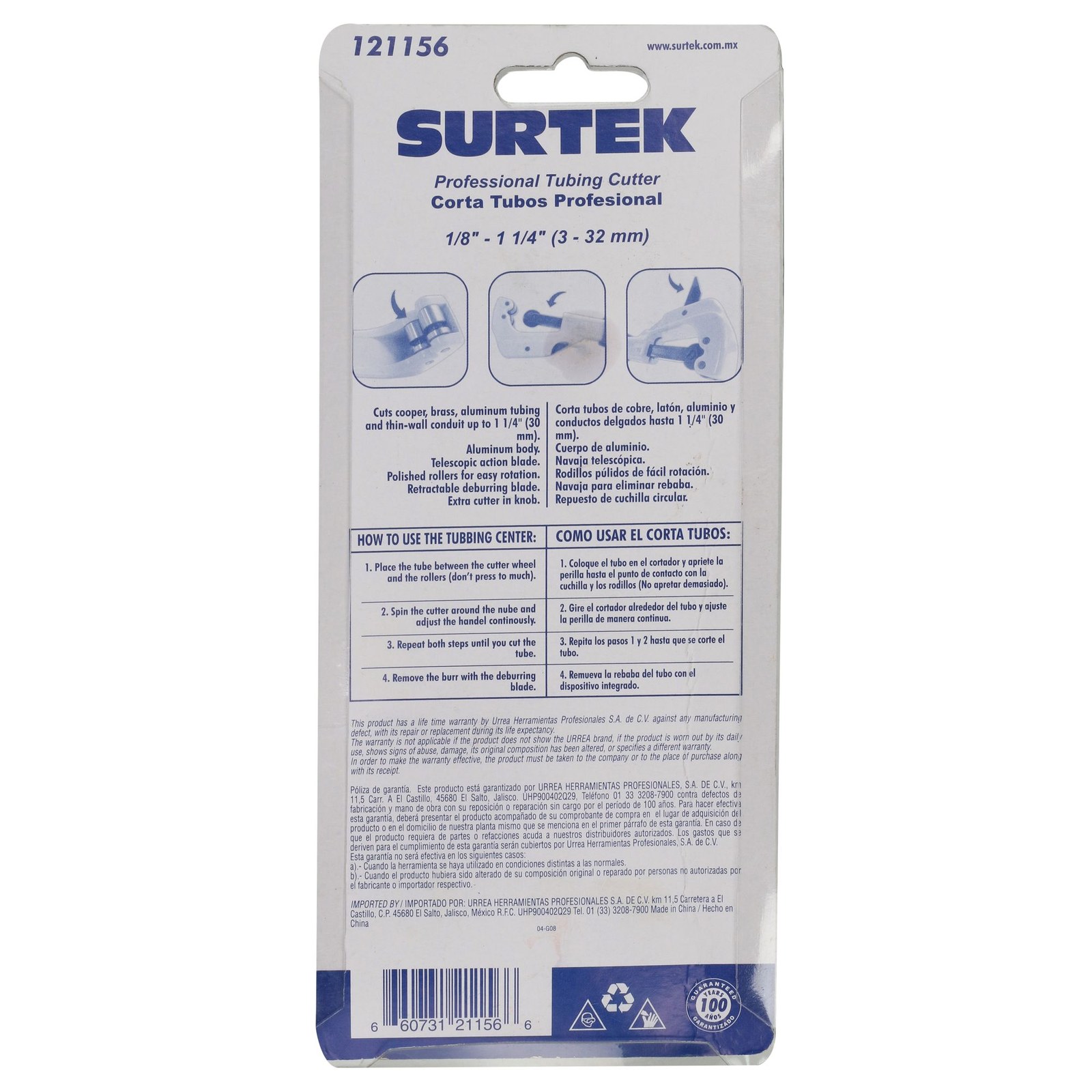 Cortatubos cuerpo de zamac de 1/8" a 1-1/4" Surtek - Imagen 3