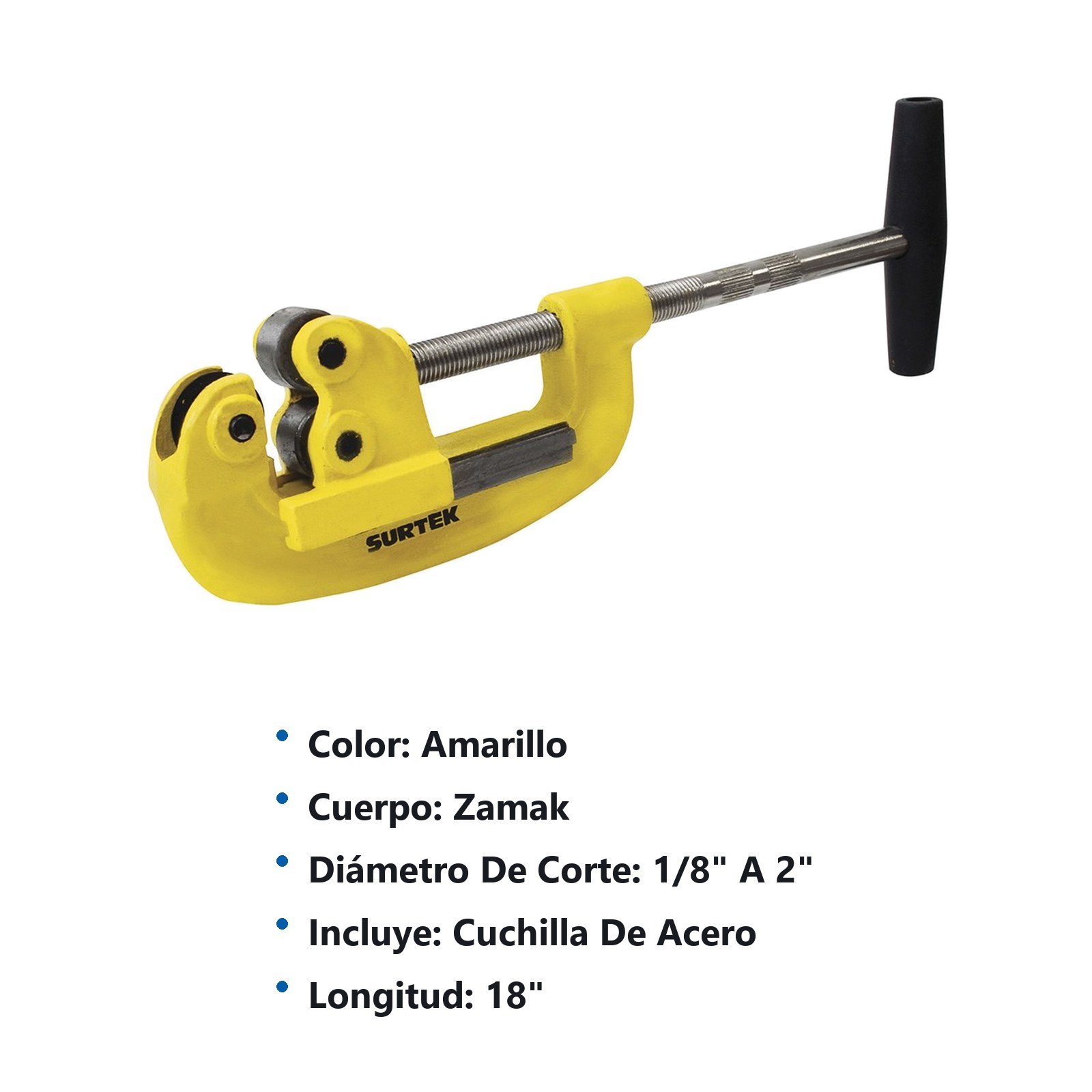 Cortatubos cuerpo de acero forjado de 1/8" a 2" Surtek - Imagen 3