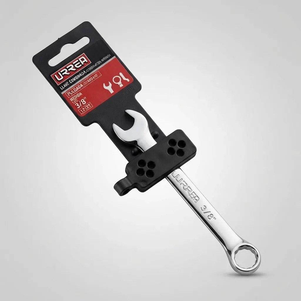 Llave combinada corta pulido espejo en pulgadas, 12 puntas, 3/8" Urrea - Imagen 4