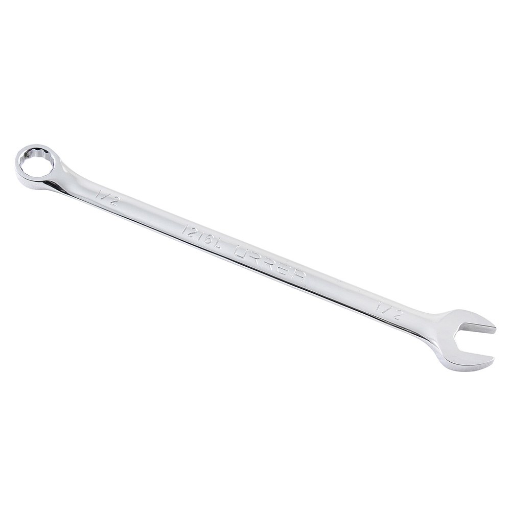 Llave combinada extra larga pulido espejo en pulgadas, 12 puntas, 1/2" Urrea