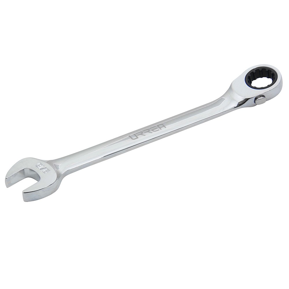 Llave combinada pulido espejo de matraca spline reversible en pulgadas, 9/16" Urrea
