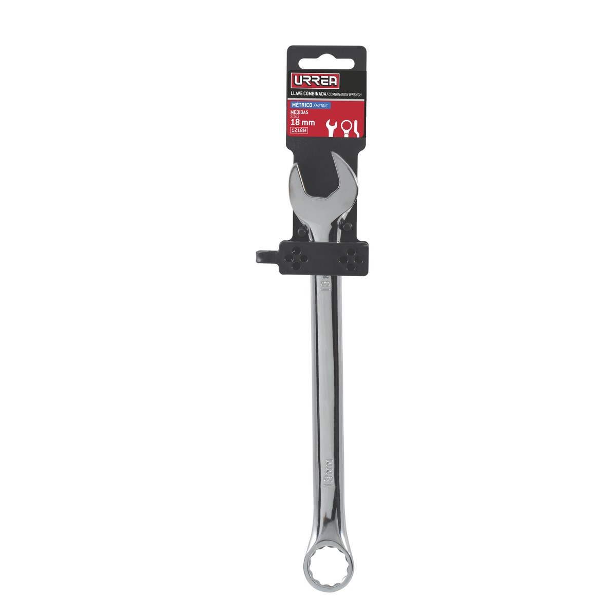 Llave combinada pulido espejo métrica, 12 puntas, 18 mm Urrea - Imagen 2