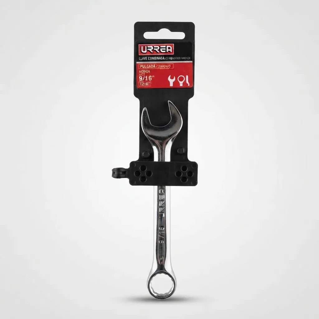 Llave combinada corta pulido espejo en pulgadas, 12 puntas, 9/16" Urrea - Imagen 4
