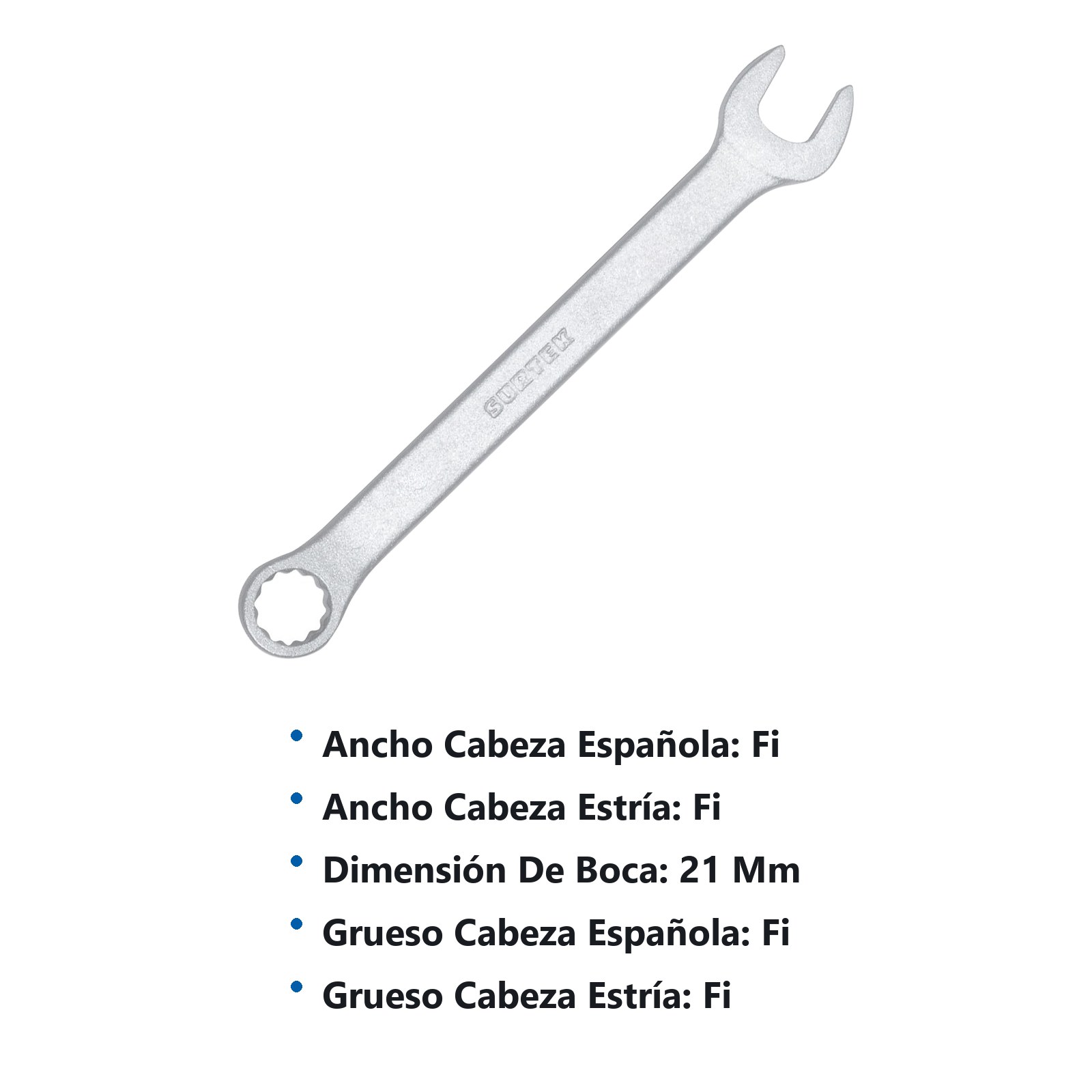 Llave combinada satinada métrica, 12 puntas, 21 mm Surtek - Imagen 3