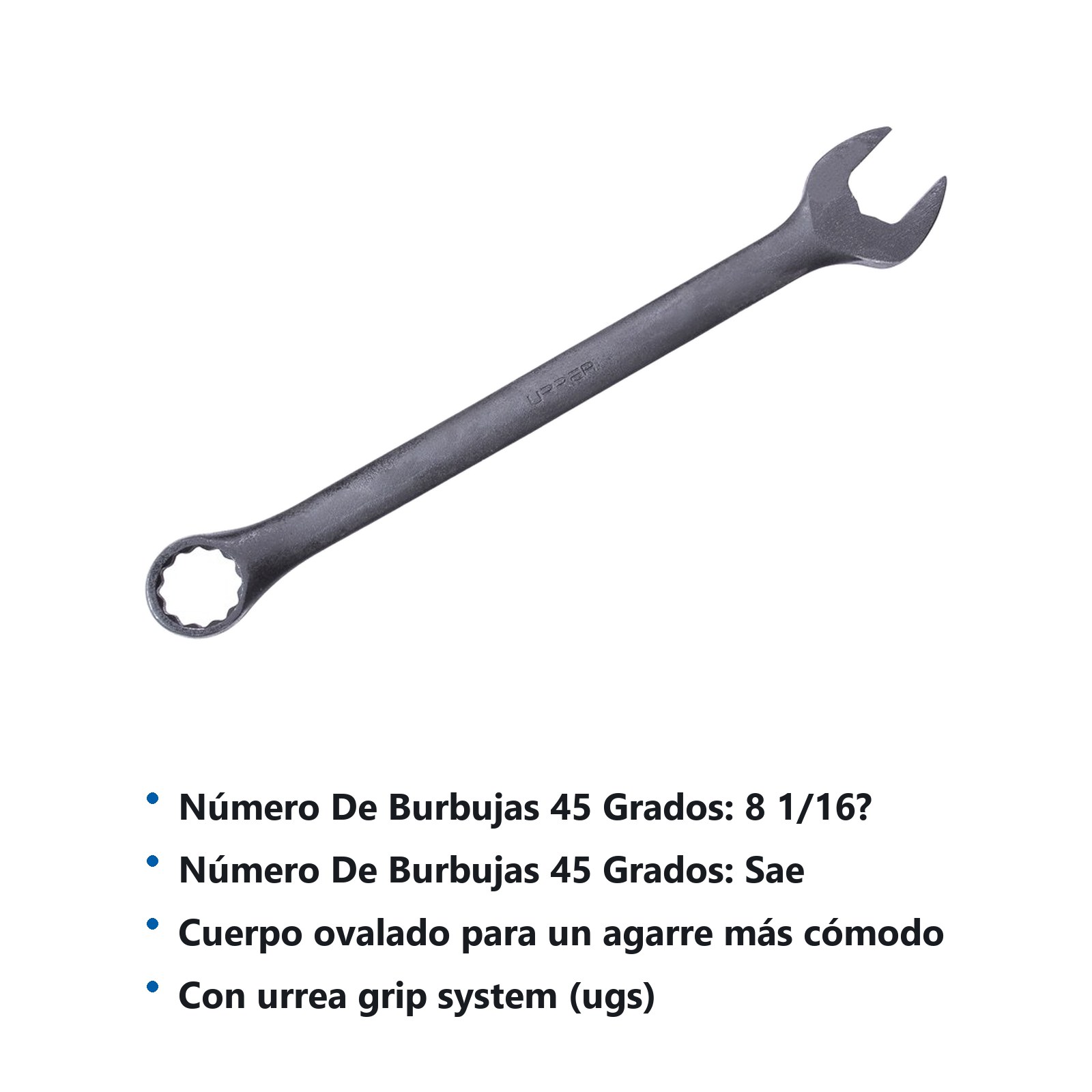 Llave combinada fosfatizada en pulgadas, 12 puntas, 5/8" Urrea - Imagen 3