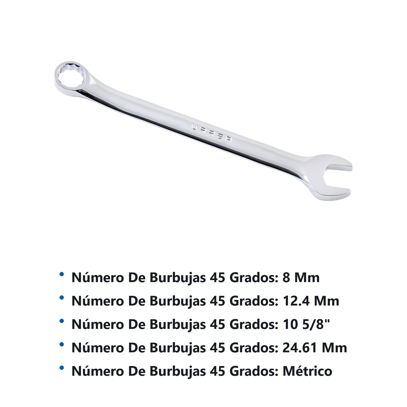 Llave combinada pulido espejo métrica, 12 puntas, 20 mm Urrea - Imagen 3