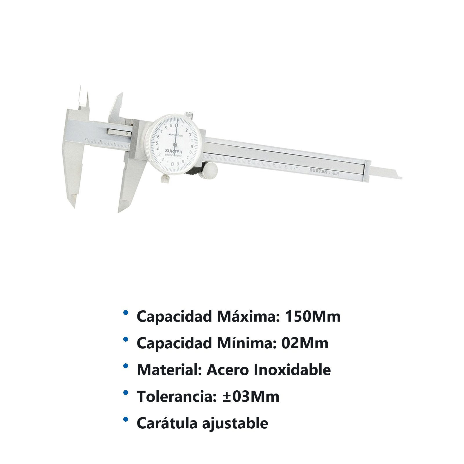 Calibrador métrico de carátula 0 - 150 mm Surtek - Imagen 2