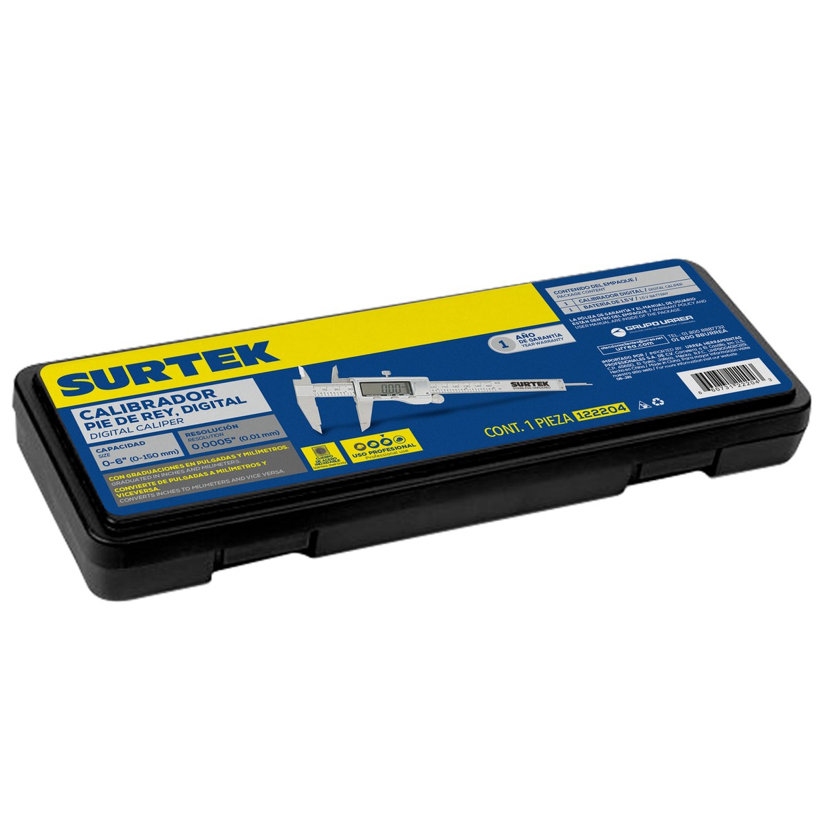 Calibrador en pulgadas y milímetros digital con pantalla metálica 0 - 6" Surtek - Imagen 2