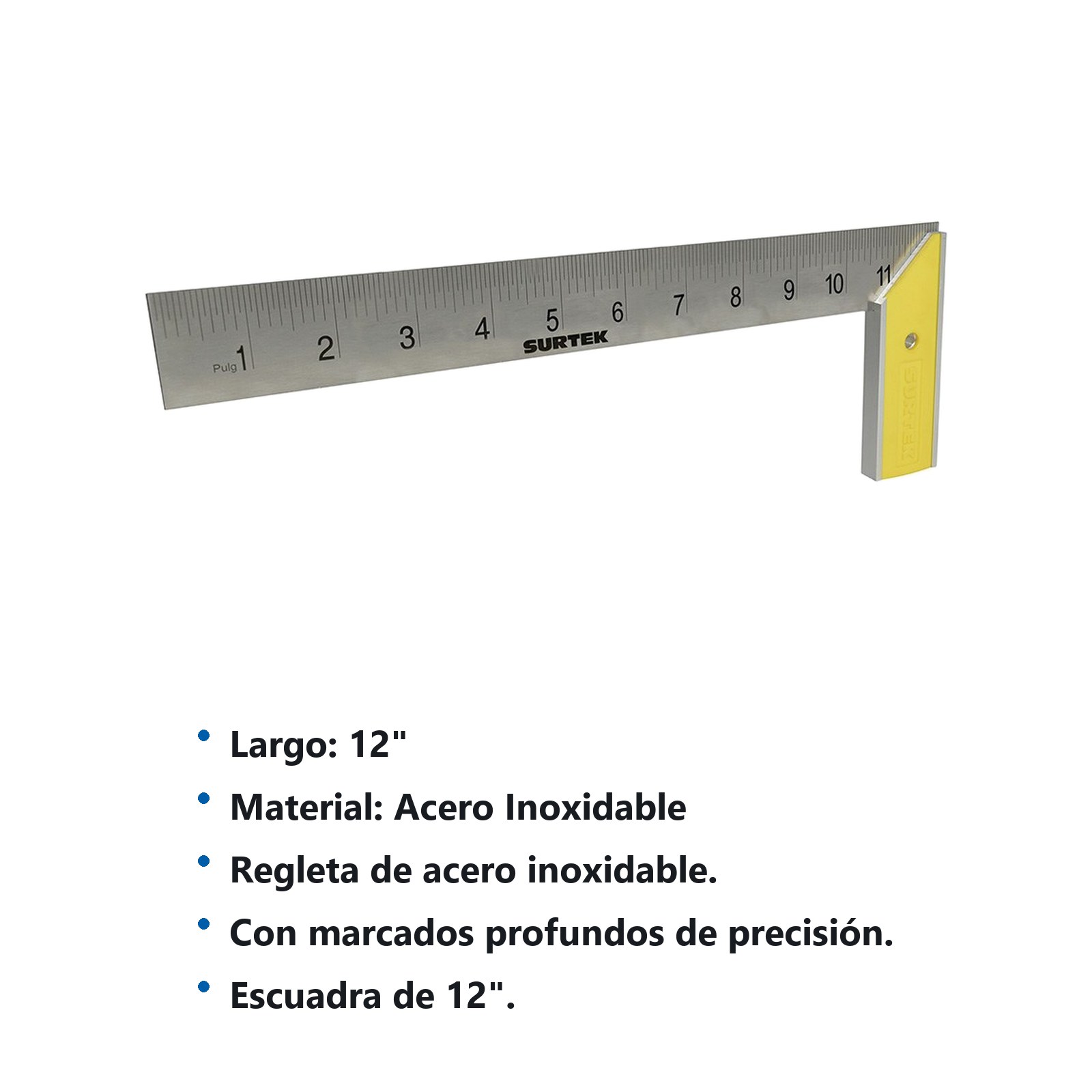Escuadra de carpintero con mango plástico 12" Surtek - Imagen 2