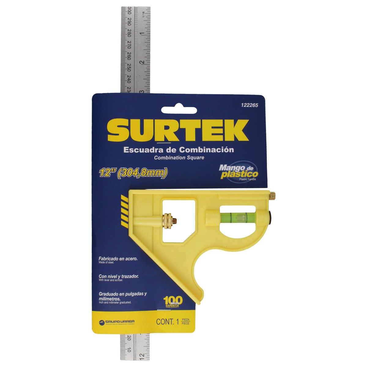 Escuadra de combinación con mango plástico 12" Surtek - Imagen 4