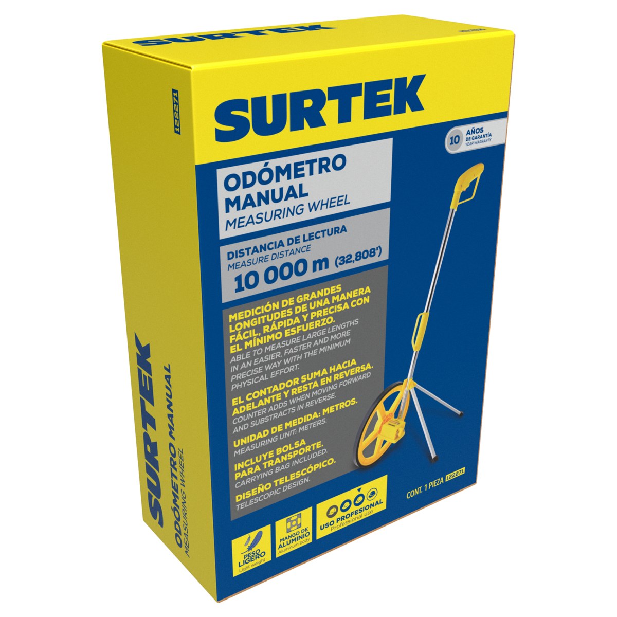 Odómetro con luz 10,000 m rueda de 12" Surtek - Imagen 2