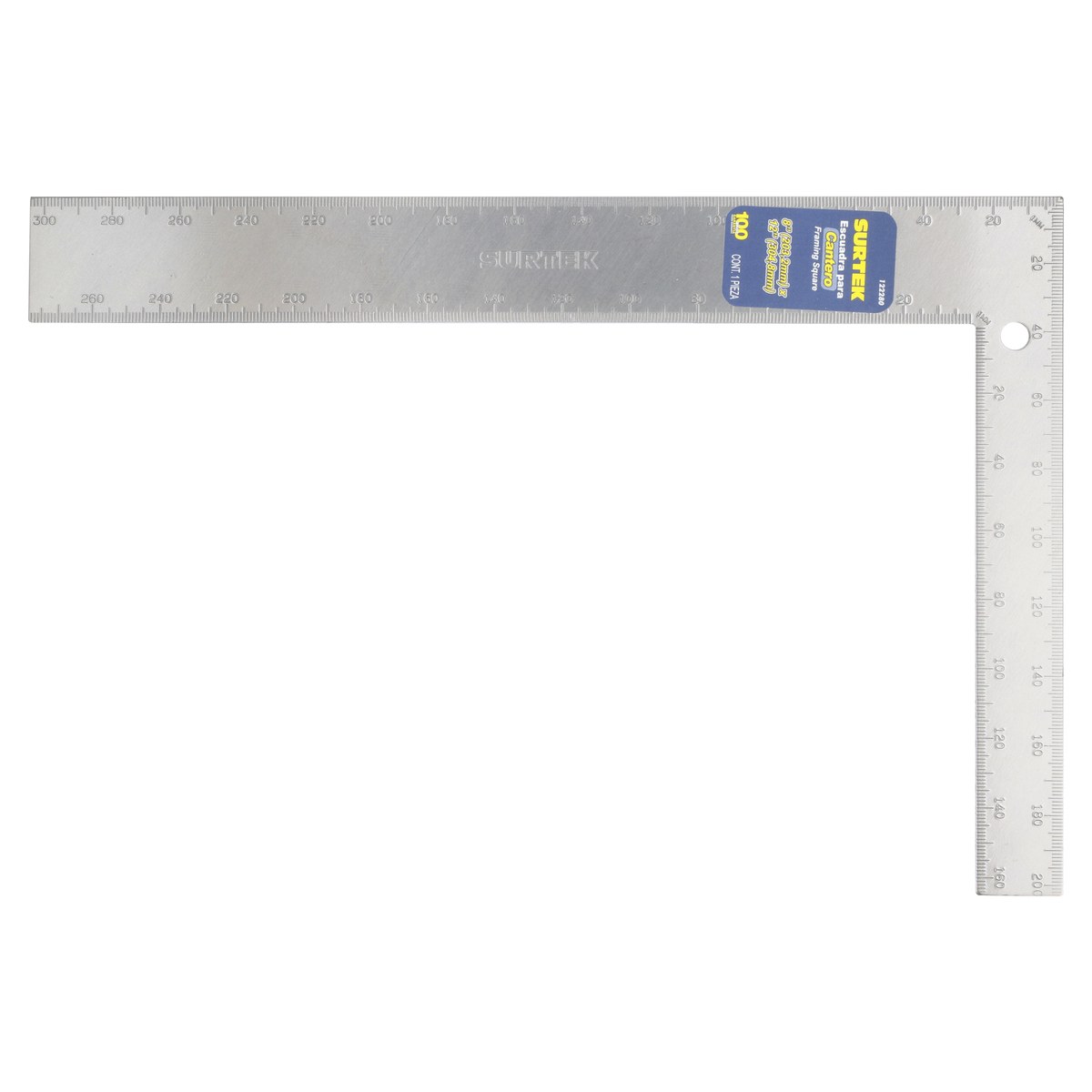 Escuadra de cantero de acero al alto carbono 8" x 12" Surtek - Imagen 3