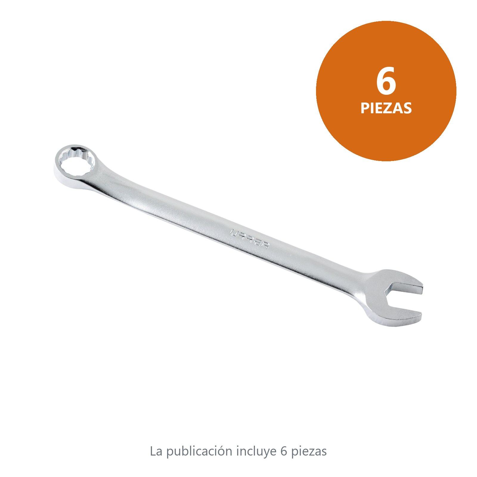 Llave combinada satinada en pulgadas, 12 puntas, 11/16" Urrea - Imagen 2