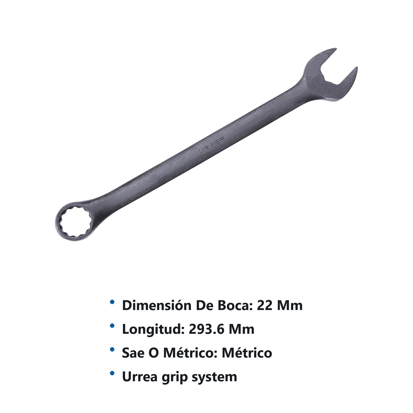 Llave combinada fosfatizada métrica, 12 puntas, 22 mm Urrea - Imagen 2