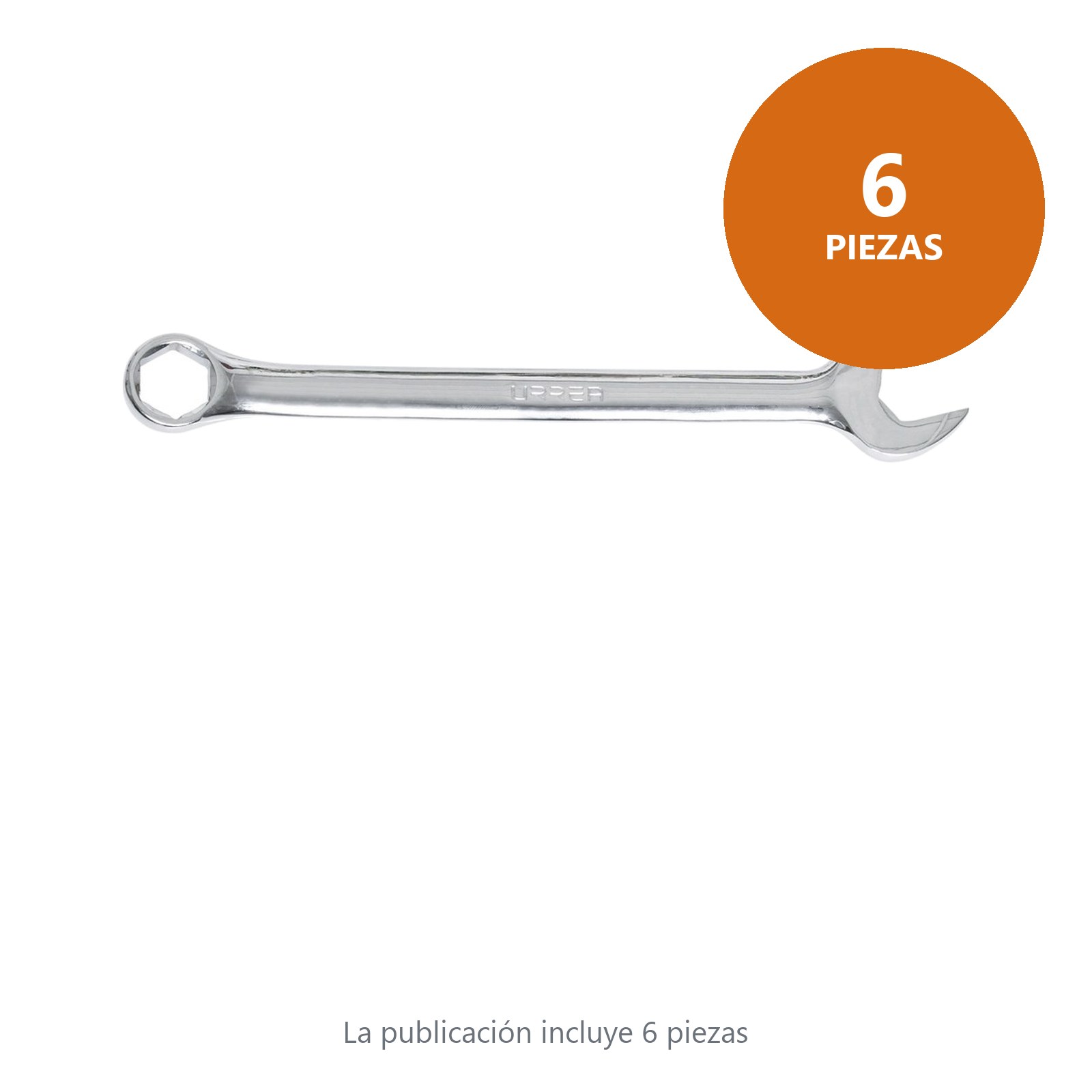 Llave combinada pulido espejo en pulgadas, 6 puntas, 7/8" Urrea - Imagen 2